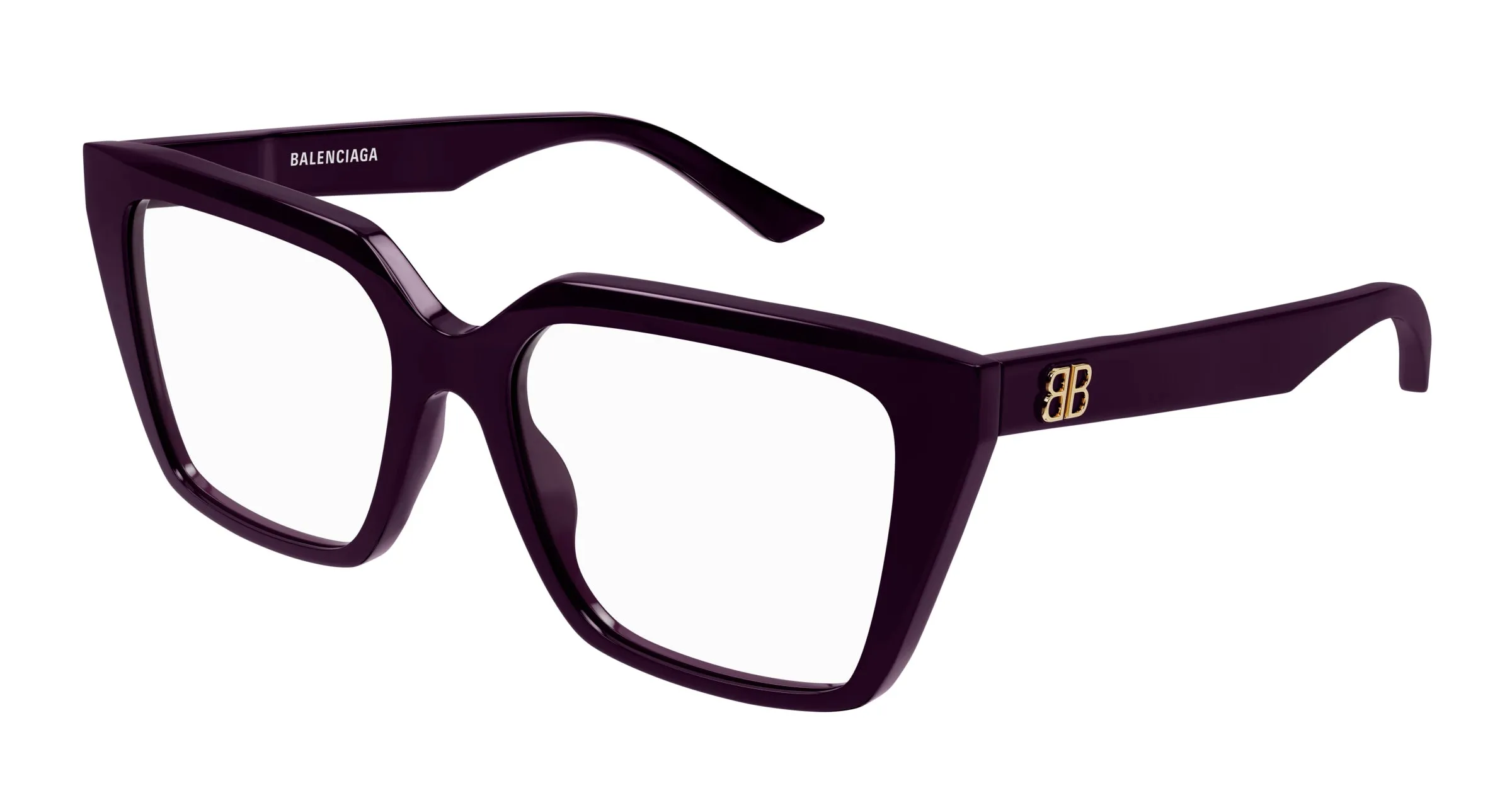 Balenciaga BB0130O 009 Montature da vista Acetato Viola Trasparente Squadrata - immagine 1