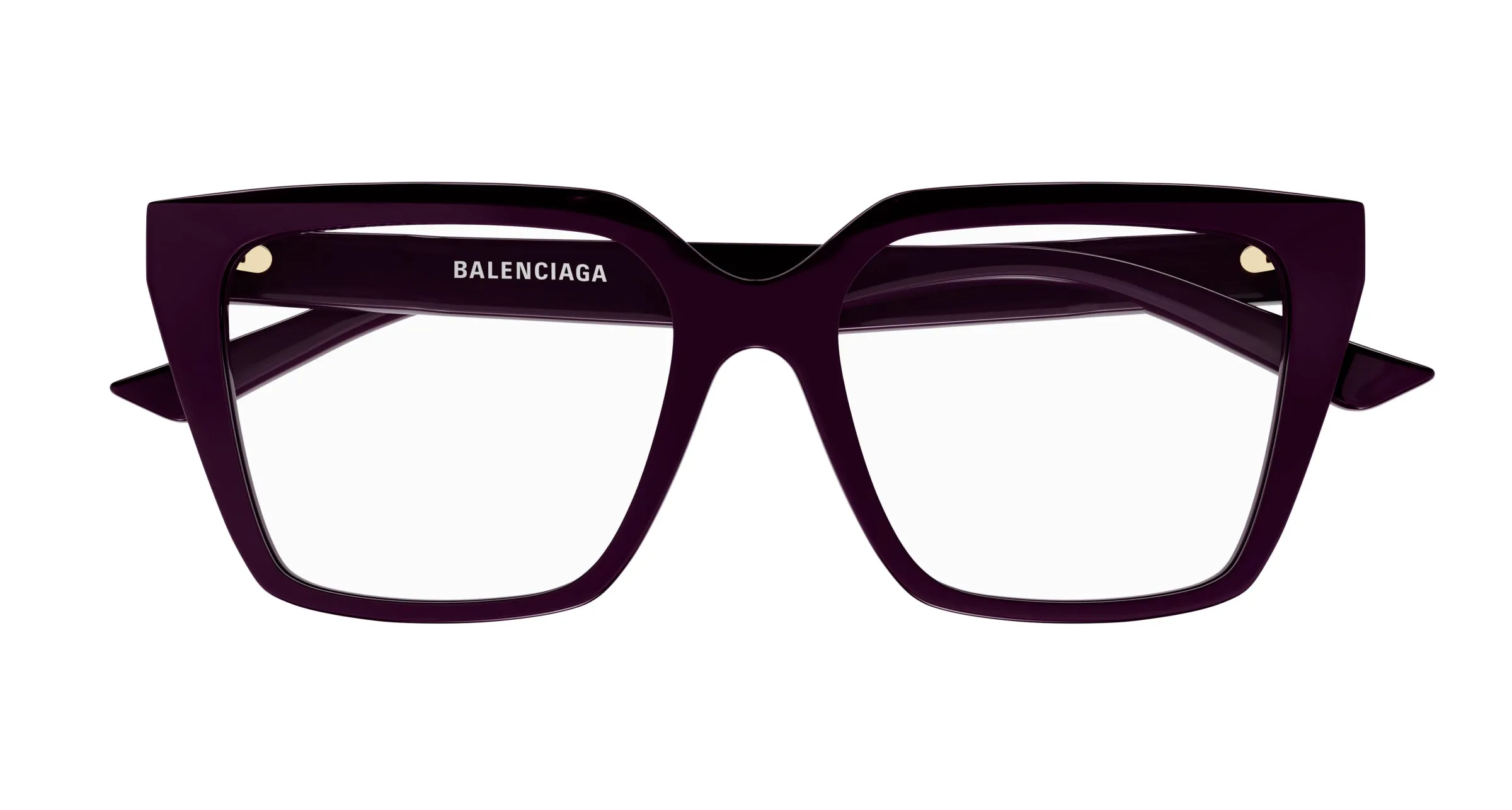 Balenciaga BB0130O 009 Montature da vista Acetato Viola Trasparente Squadrata - immagine 2