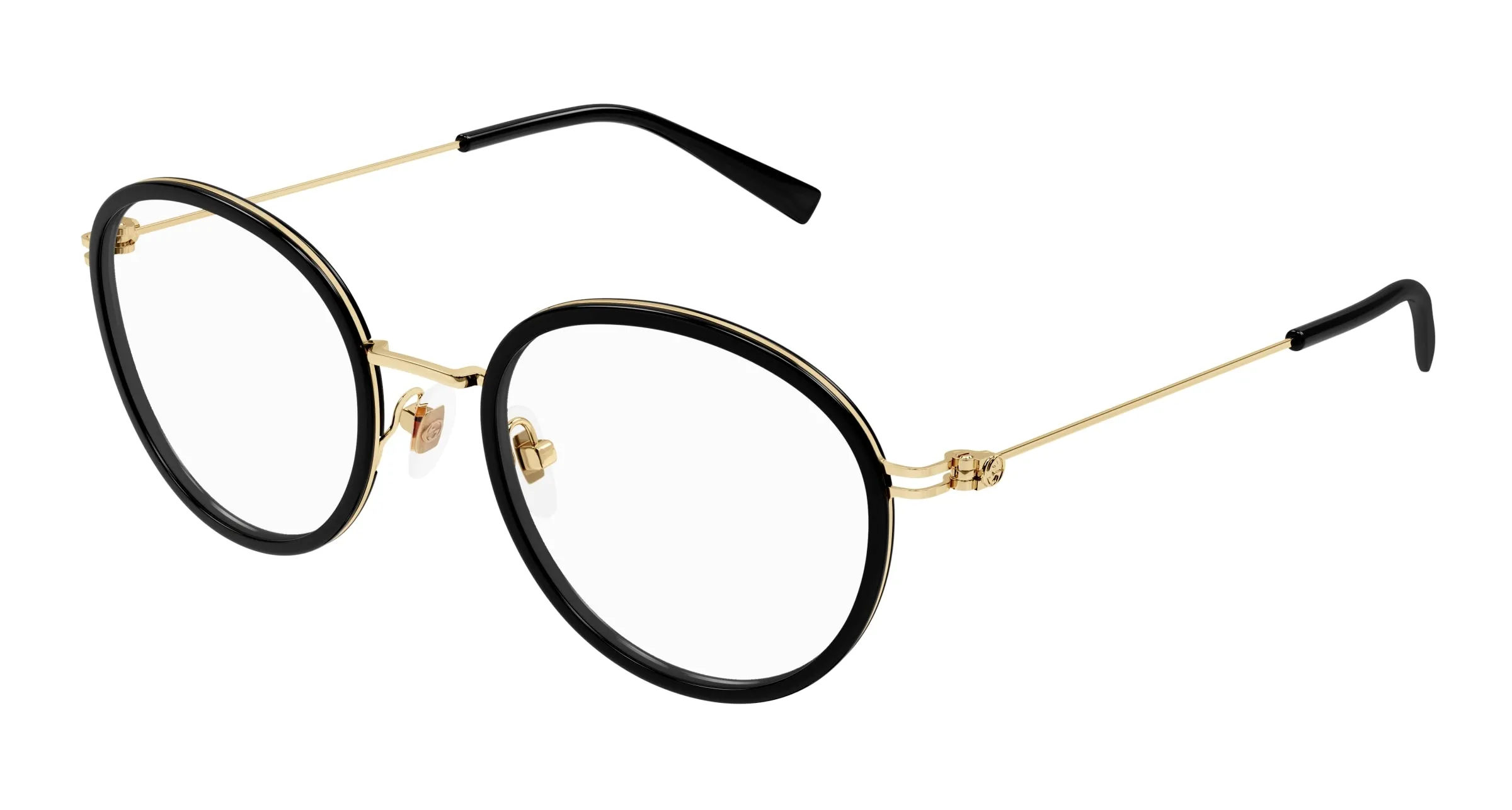 Gucci GG1851O 001 Montature da vista Iniettato Nero Trasparente Rotonda - immagine 1