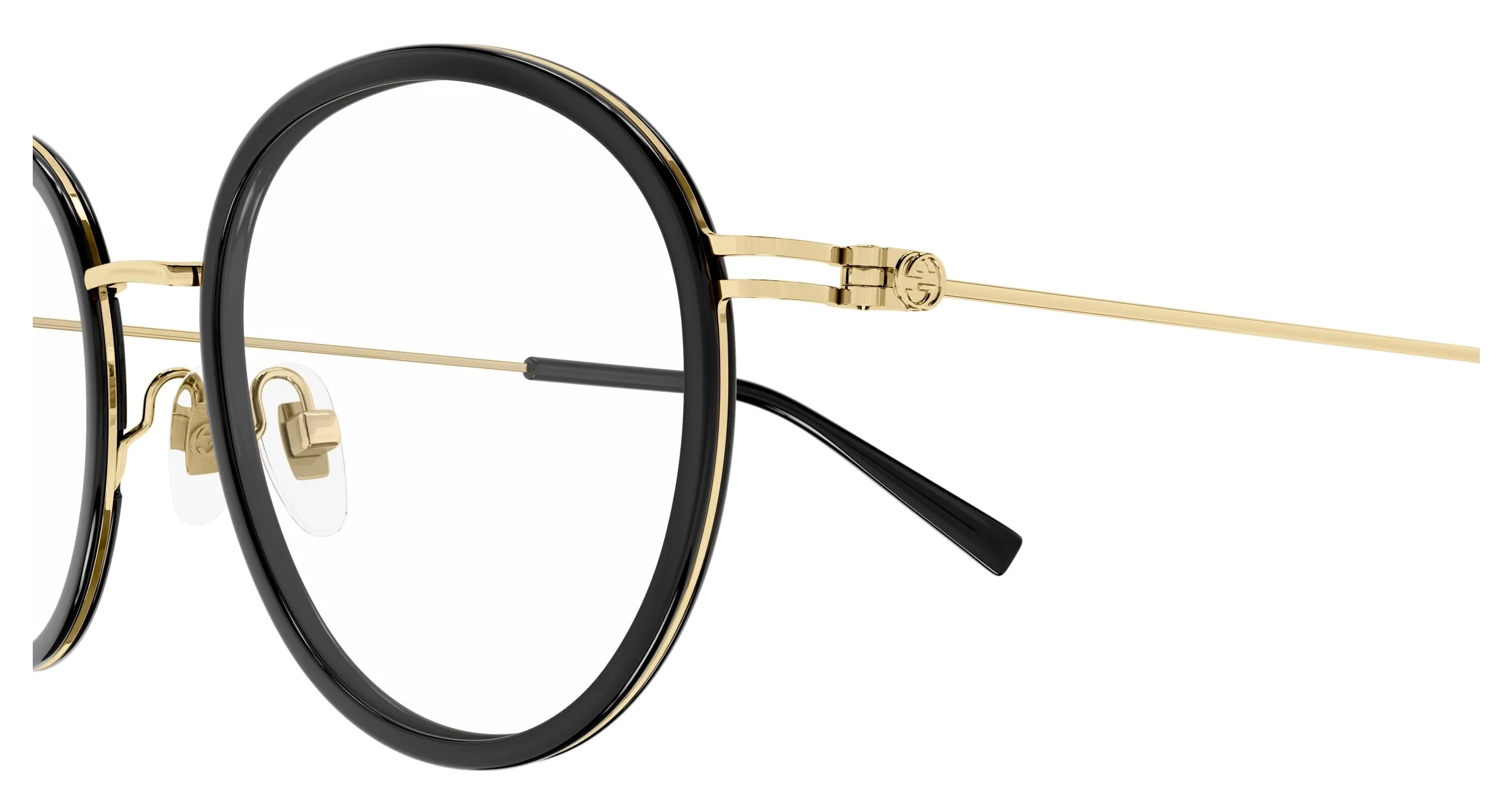 Gucci GG1851O 001 Montature da vista Iniettato Nero Trasparente Rotonda - immagine 3