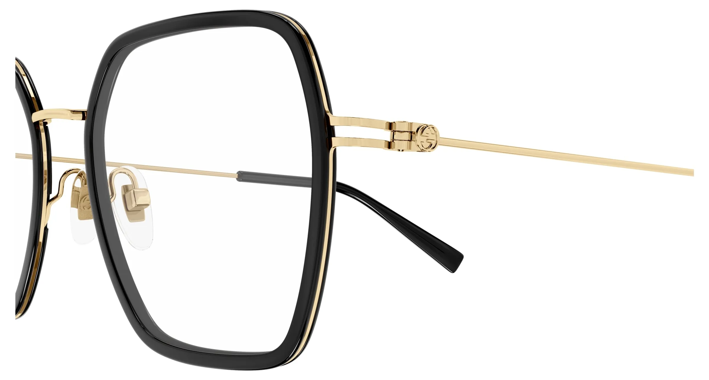 Gucci GG1850O 001 Montature da vista Iniettato Nero Trasparente Squadrata - immagine 3