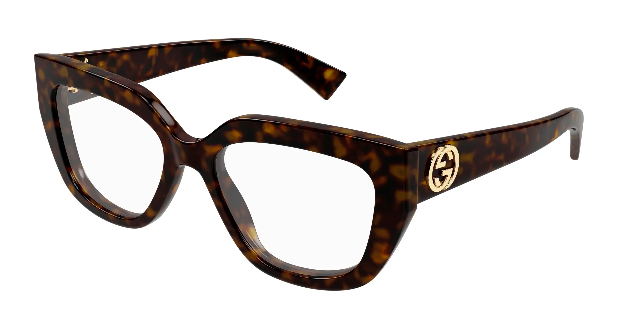 Gucci GG1847O 004 Montature da vista Acetato Havana Trasparente Cat Eye - immagine 1