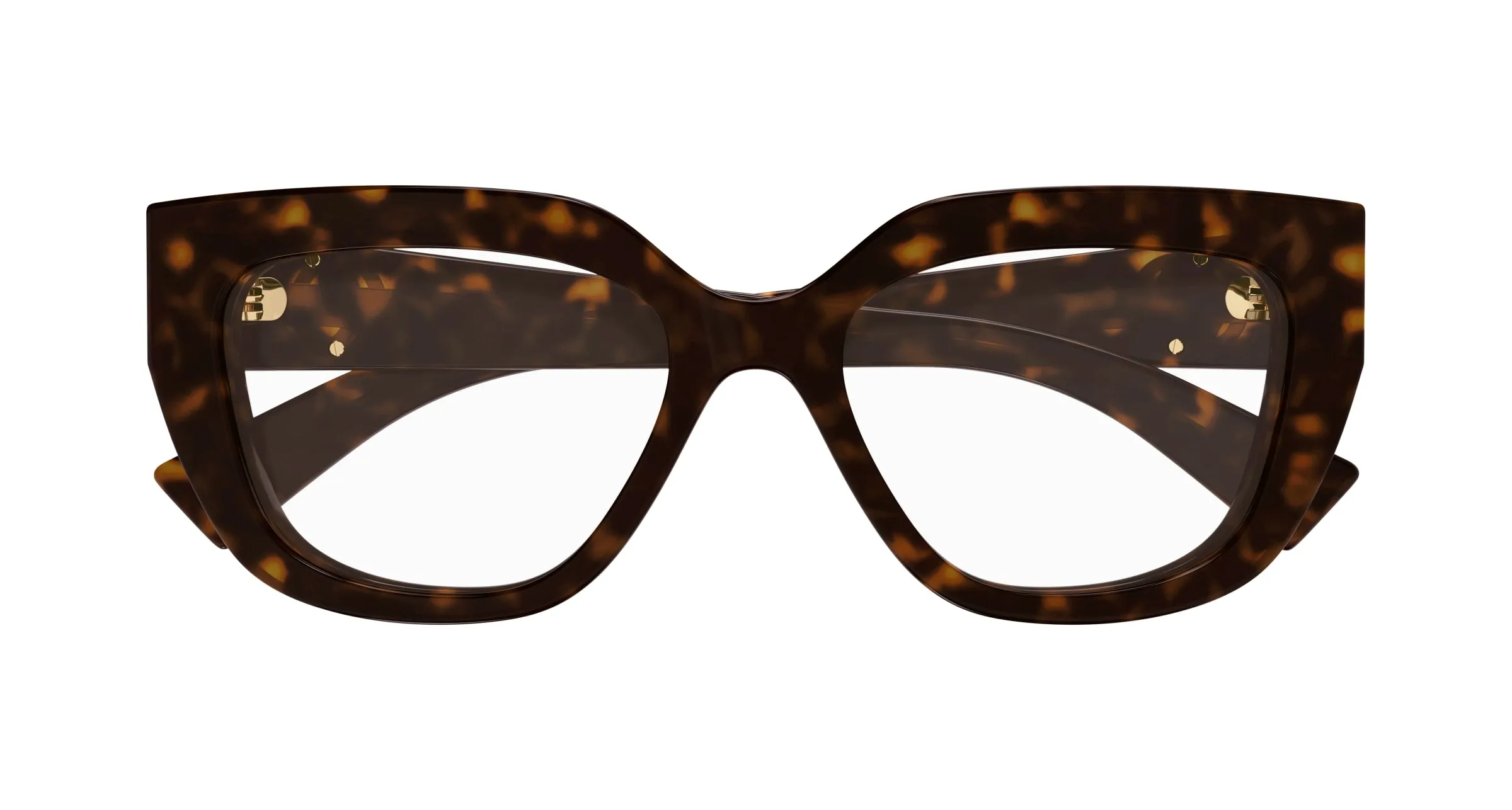 Gucci GG1847O 004 Montature da vista Acetato Havana Trasparente Cat Eye - immagine 2