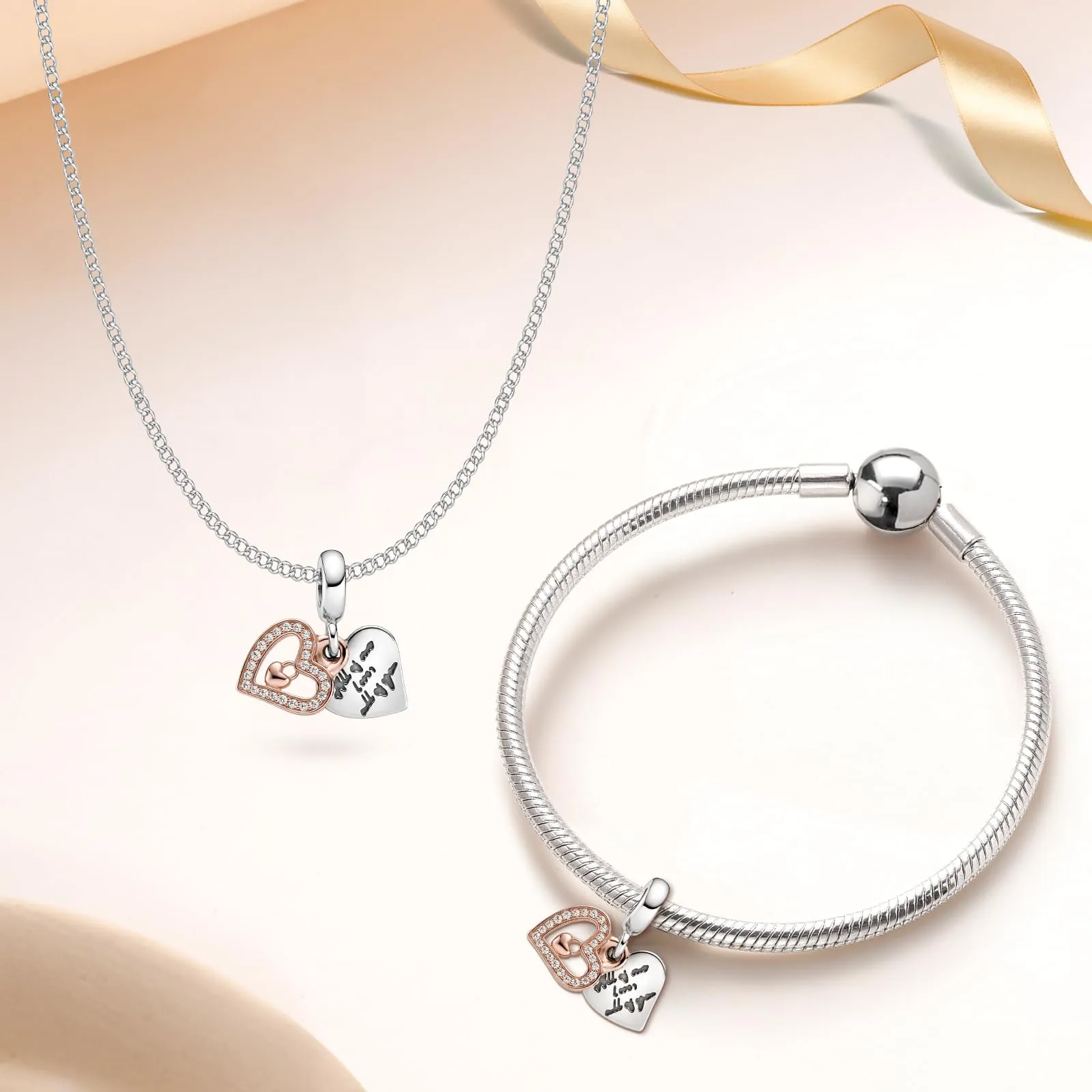 Ciondoli per Collane Argento 925 per Donna Charms per Bracciali in Oro Rosa - immagine 5