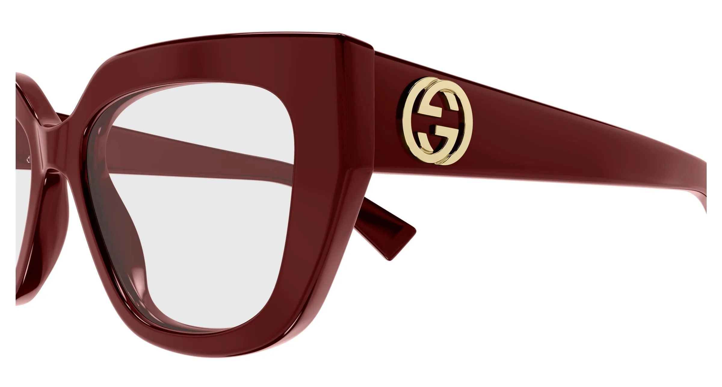 Gucci GG1847O 003 Montature da vista Acetato Bordeaux Trasparente Cat Eye - immagine 3