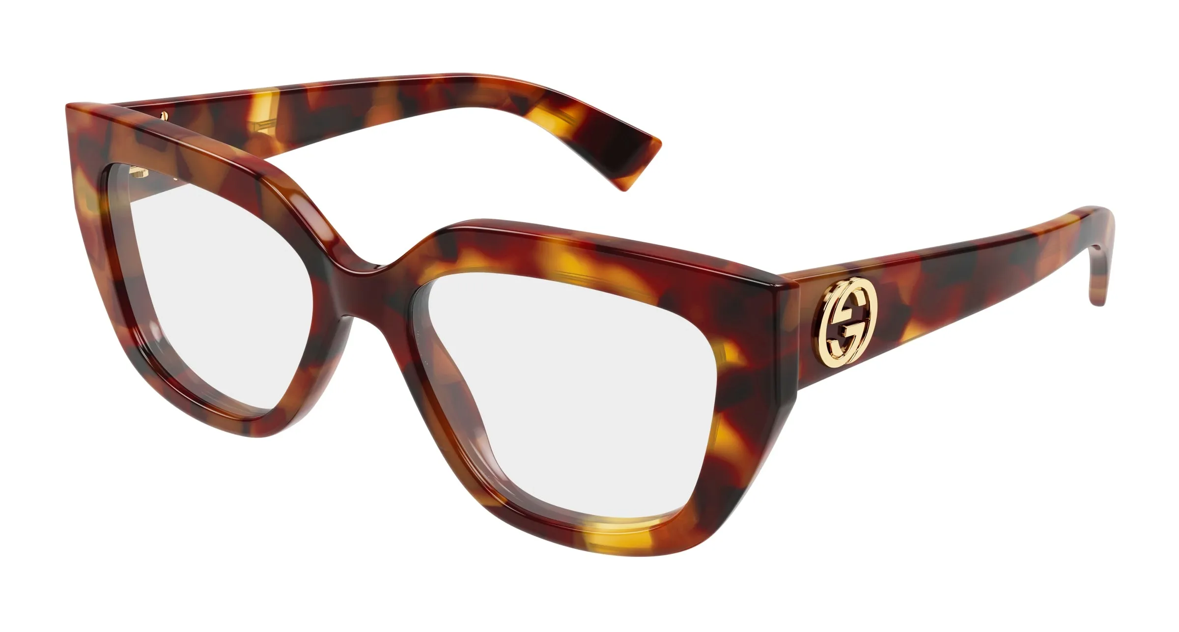 Gucci GG1847O 002 Montature da vista Acetato Havana Trasparente Cat Eye - immagine 1