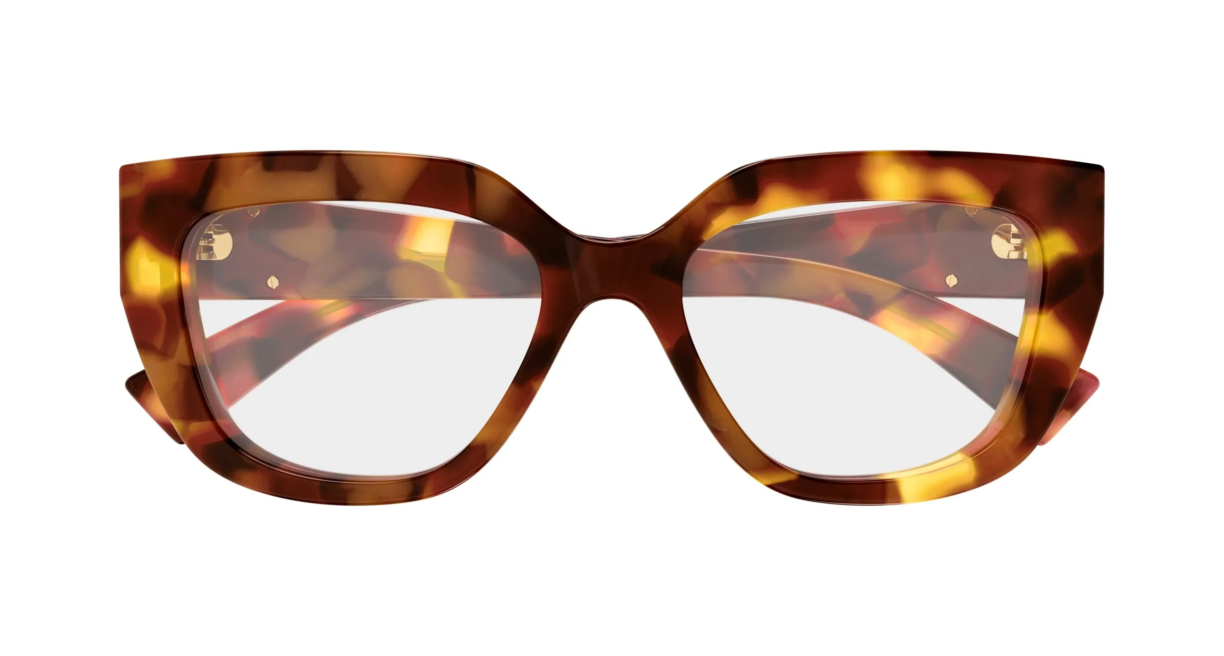 Gucci GG1847O 002 Montature da vista Acetato Havana Trasparente Cat Eye - immagine 2