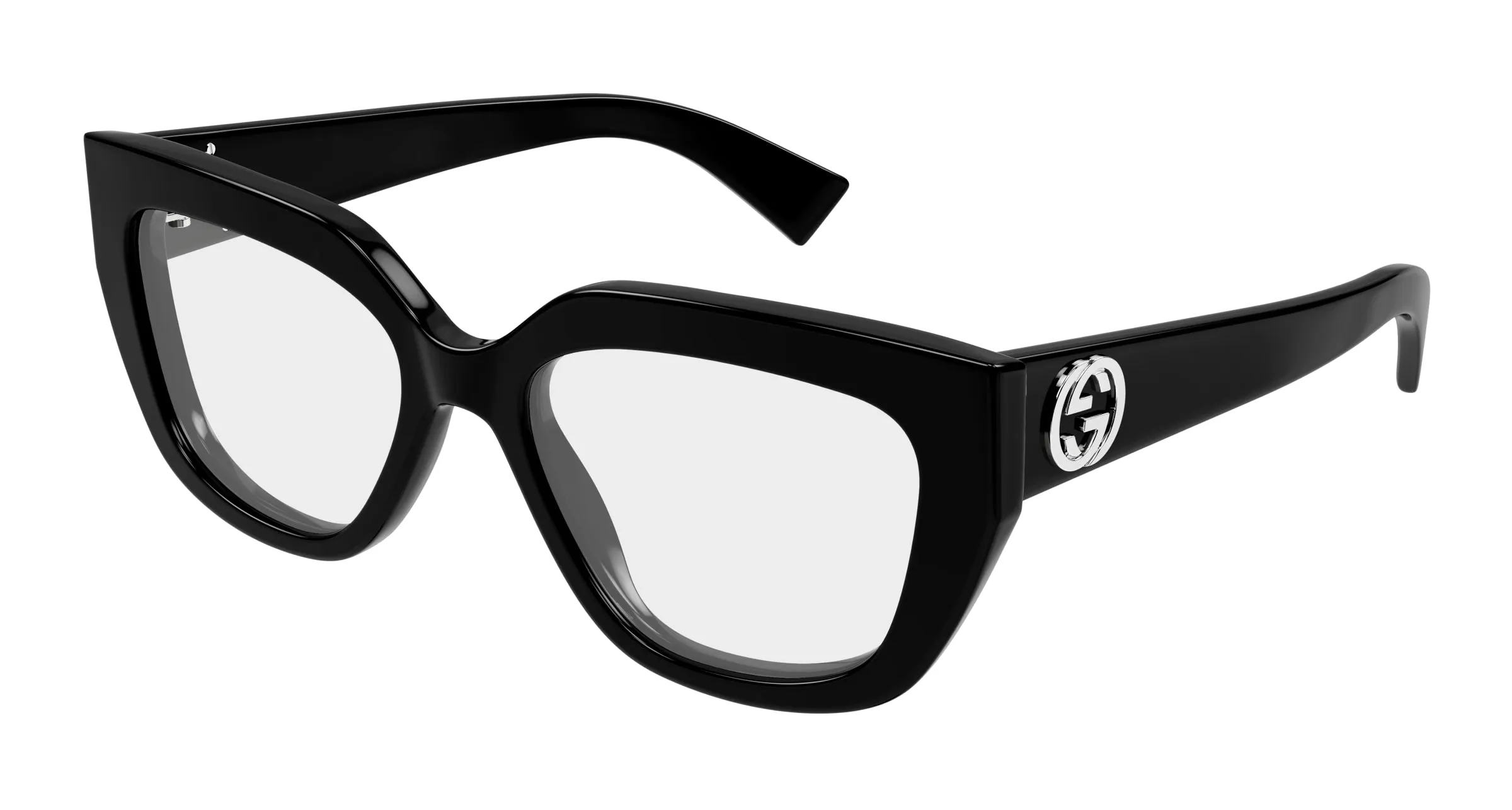 Gucci GG1847O 001 Montature da vista Acetato Nero Trasparente Cat Eye - immagine 1