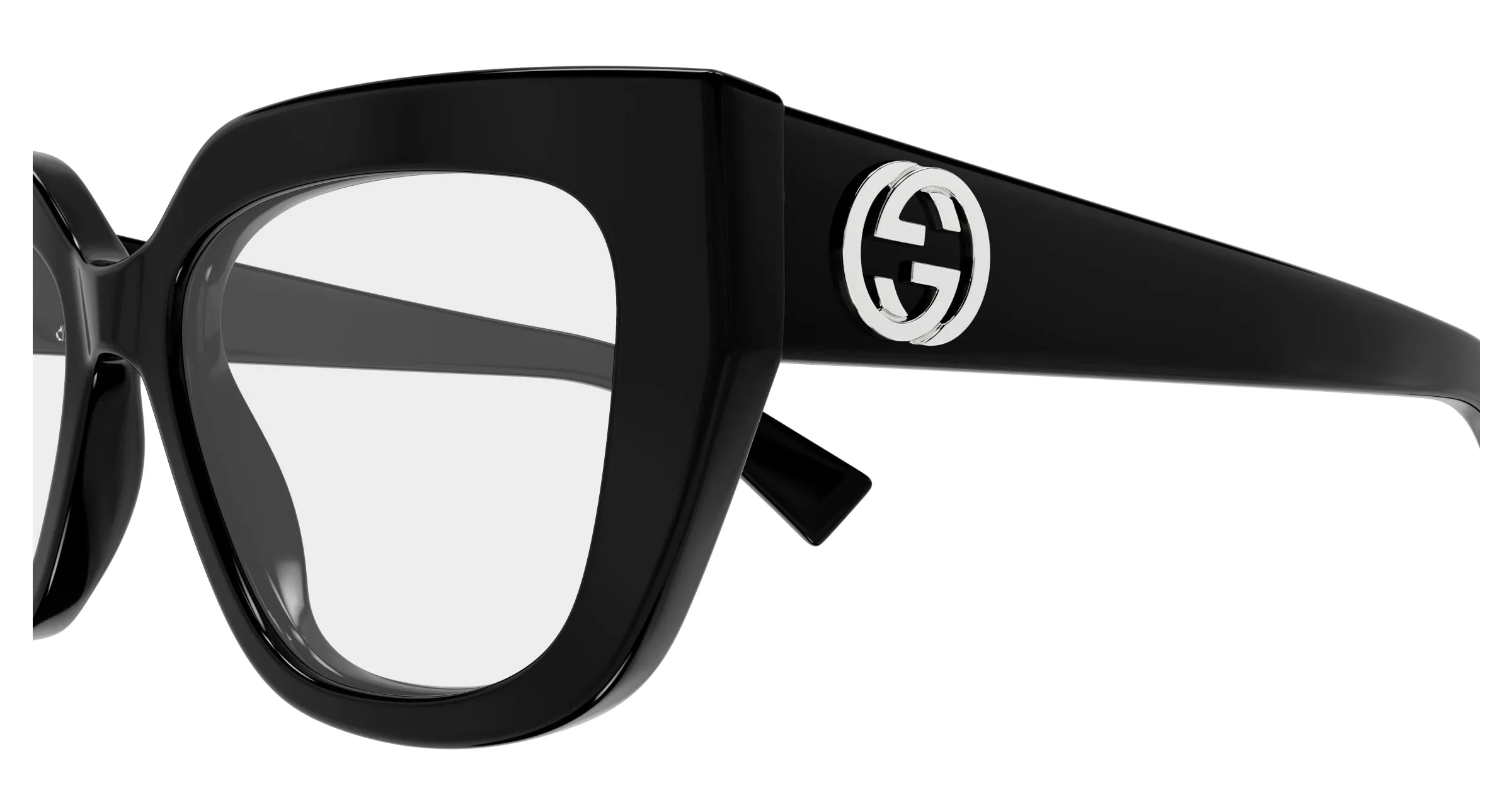 Gucci GG1847O 001 Montature da vista Acetato Nero Trasparente Cat Eye - immagine 3