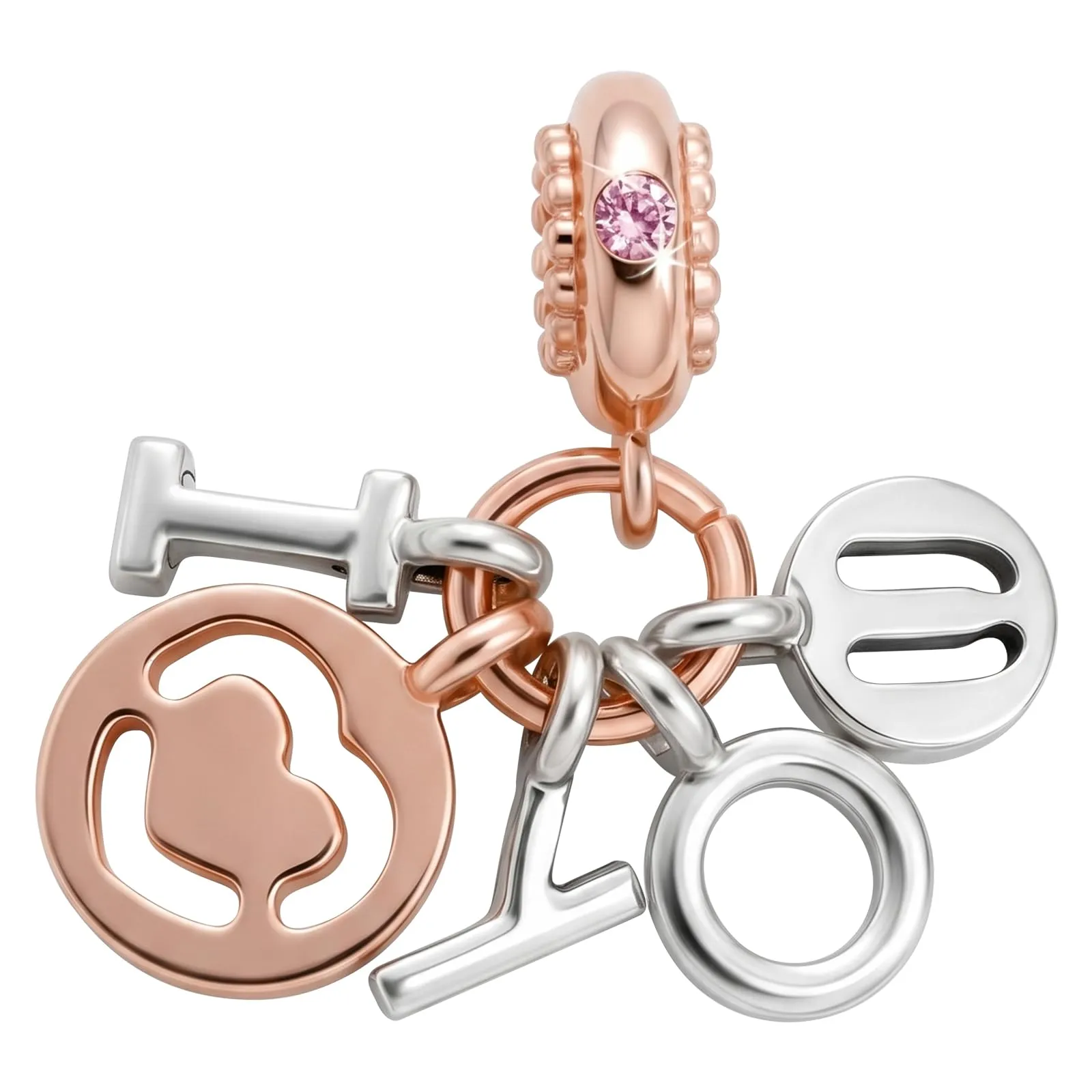 Ciondoli per Collane Argento 925 per Donna Charms per Bracciali in Oro Rosa - immagine 1