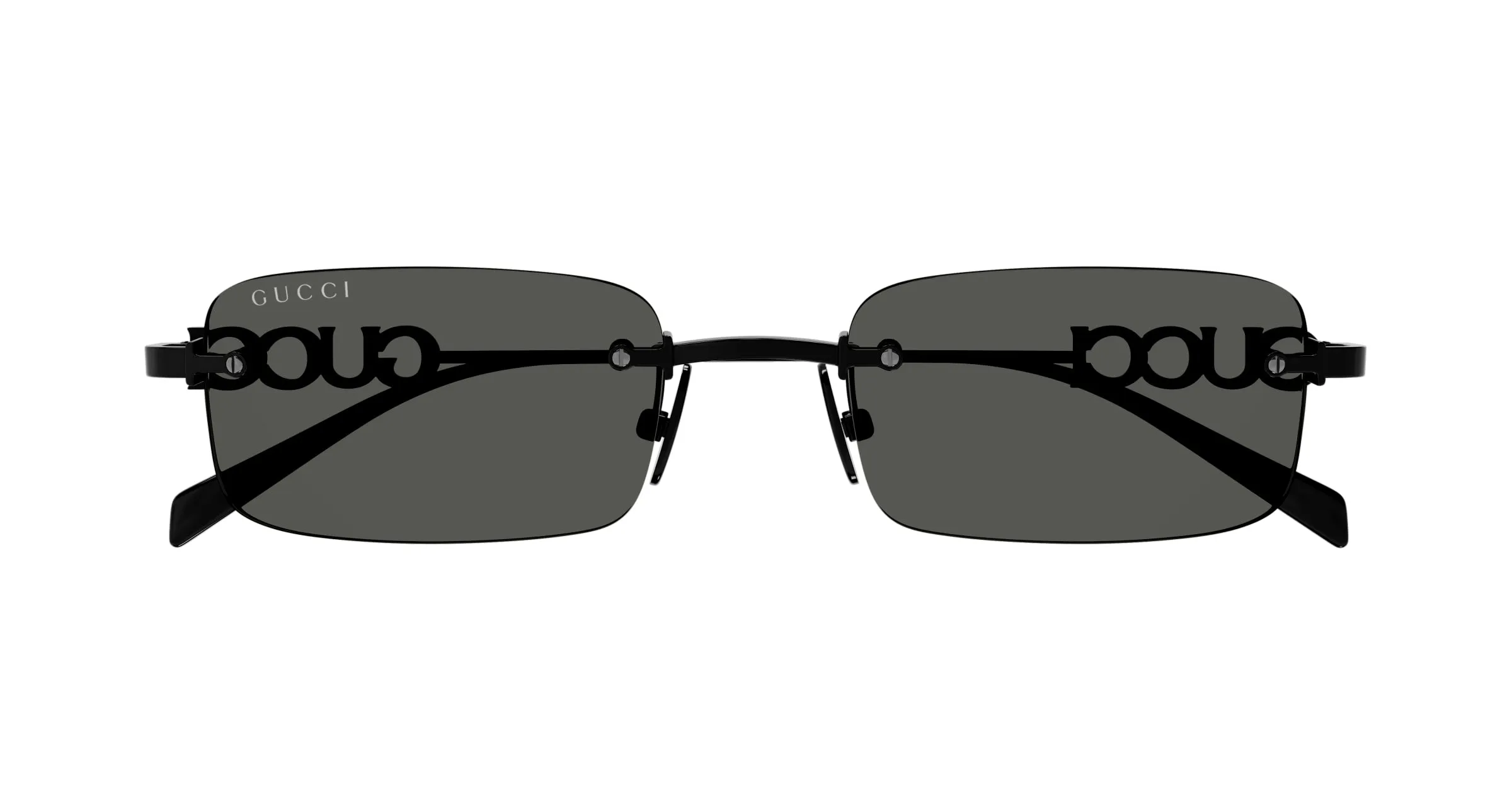Gucci GG1808S 001 Occhiali da sole Metallo Nero Grigio Squadrata - immagine 2