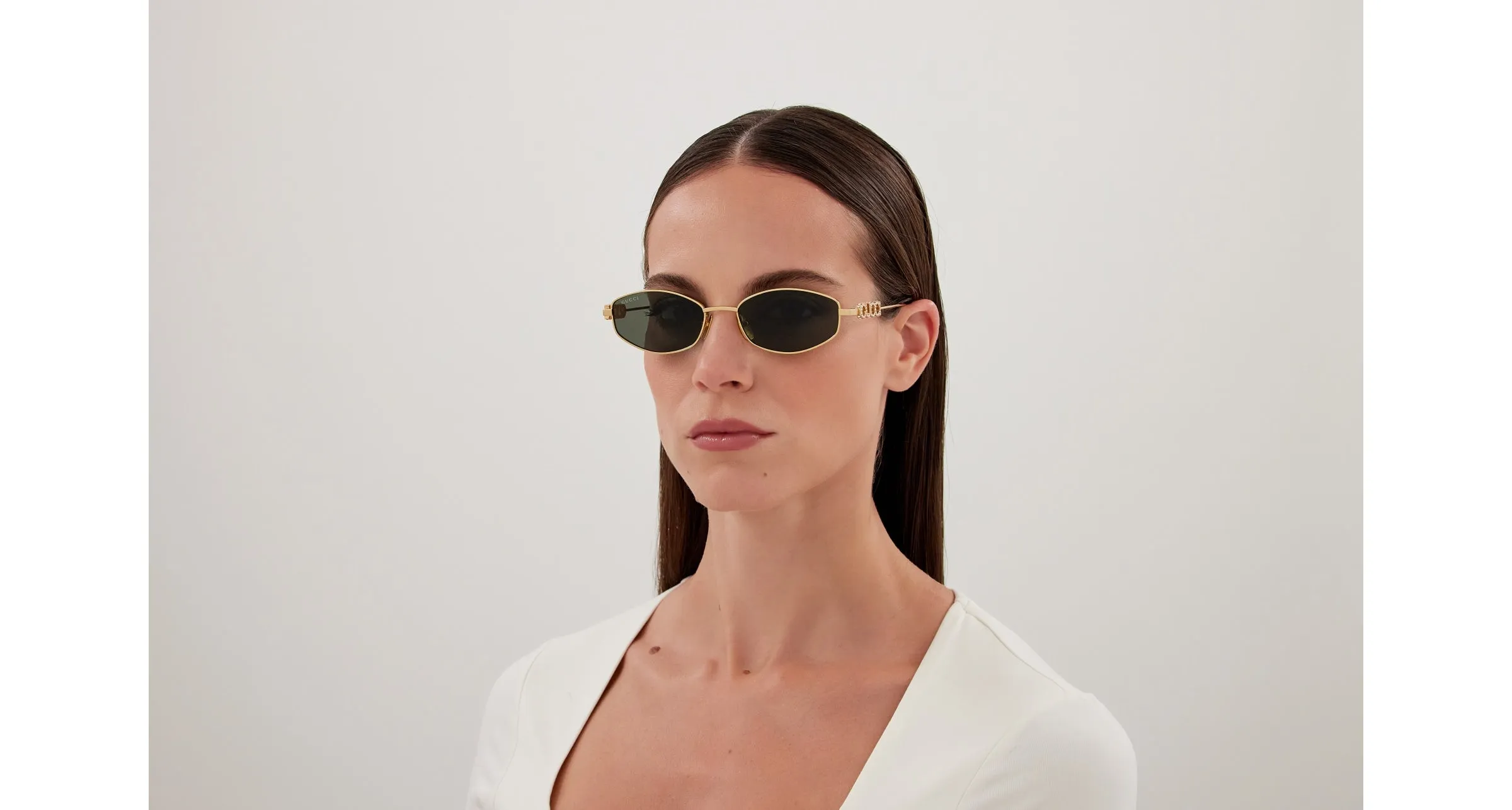 Gucci GG1802S 001 Occhiali da sole Metallo Oro Grigio Rotonda - immagine 4