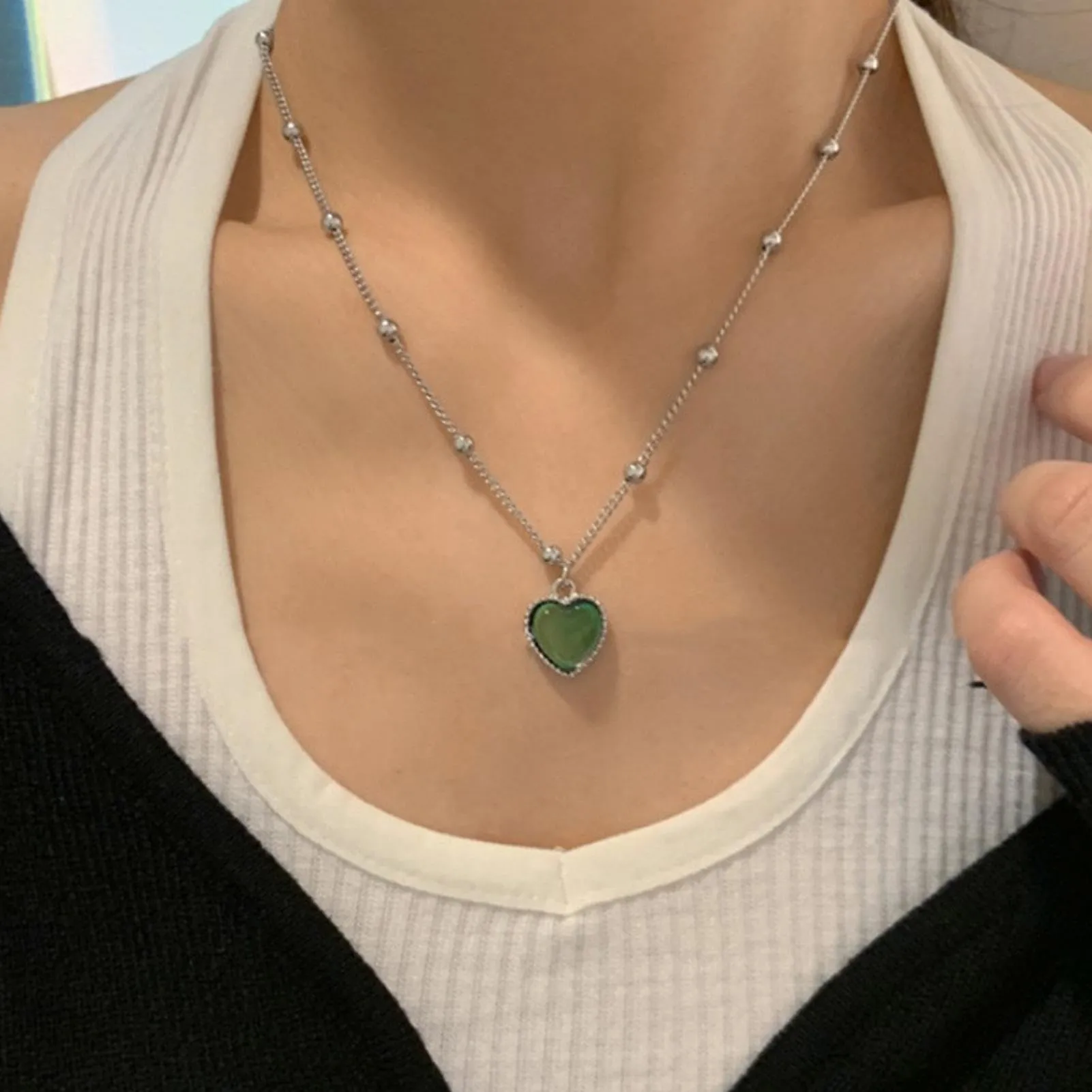 Collana Che Cambia Colore Ciondolo Cuore Termocromico Sensibile Temperatura - immagine 5