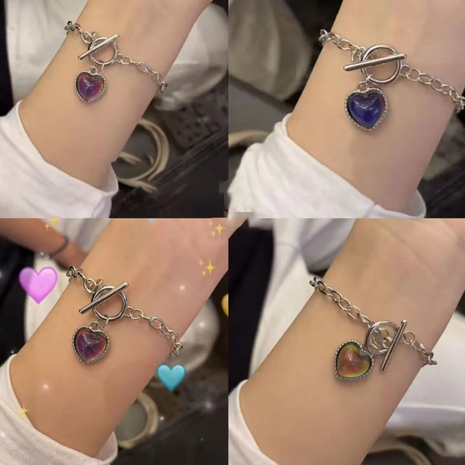 Collana Che Cambia Colore Ciondolo Cuore Termocromico Sensibile Temperatura - immagine 7