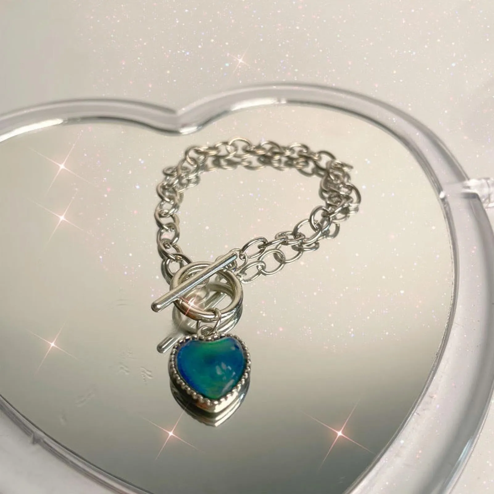 Collana Che Cambia Colore Ciondolo Cuore Termocromico Sensibile Temperatura - immagine 8