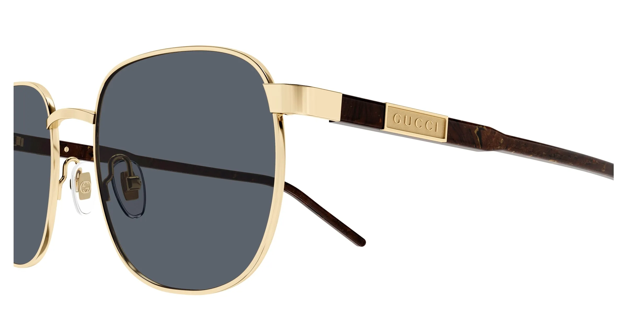 Gucci GG1799S 003 Occhiali da sole Metallo Oro Grigio Squadrata - immagine 3
