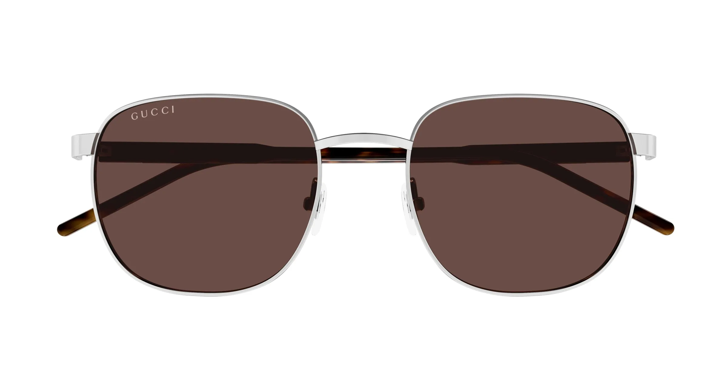 Gucci GG1799S 002 Occhiali da sole Metallo Argento Marrone Squadrata - immagine 2