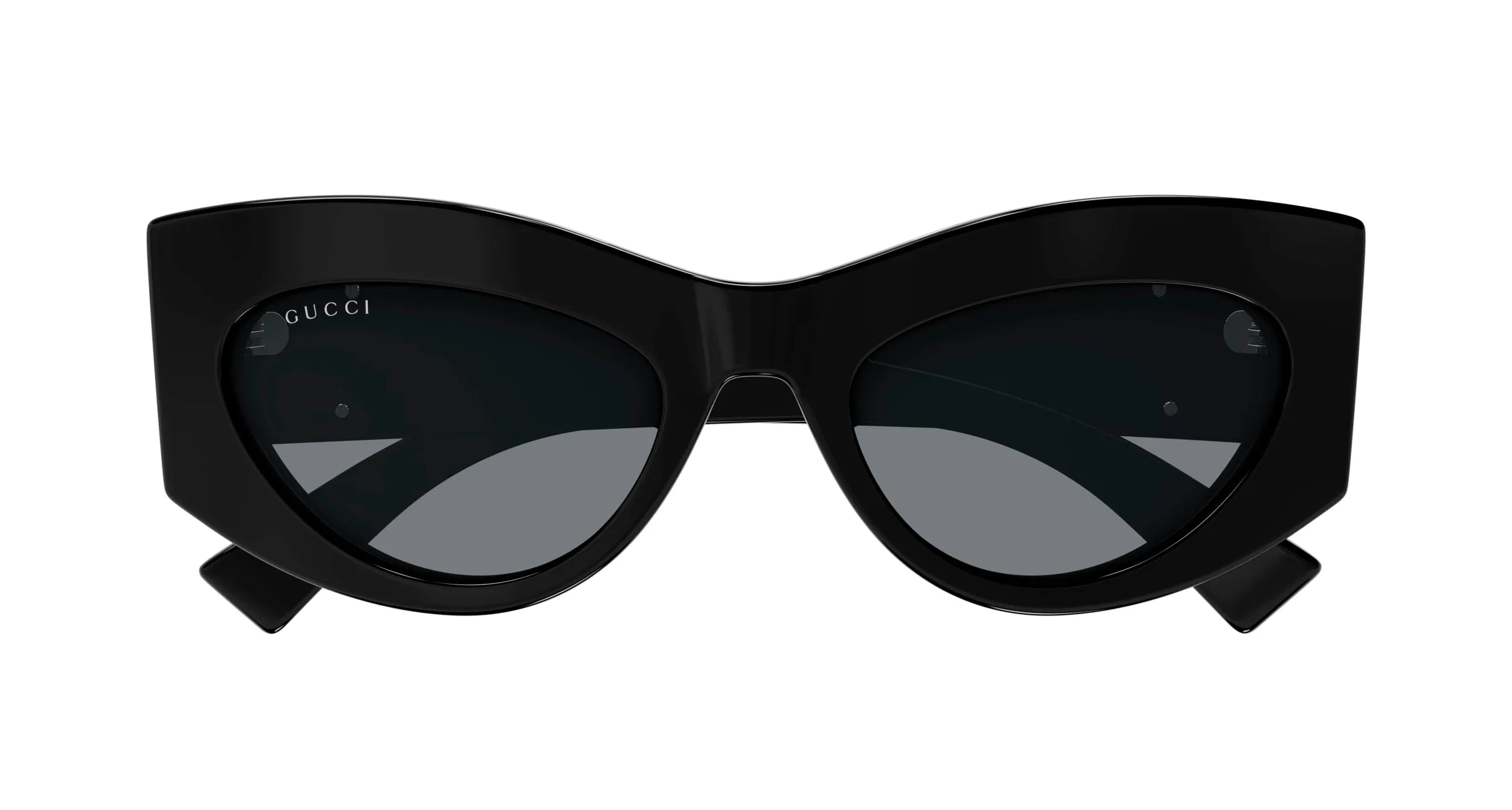 Gucci GG1843S 001 Occhiali da sole Acetato Nero Fumo Cat Eye - immagine 2