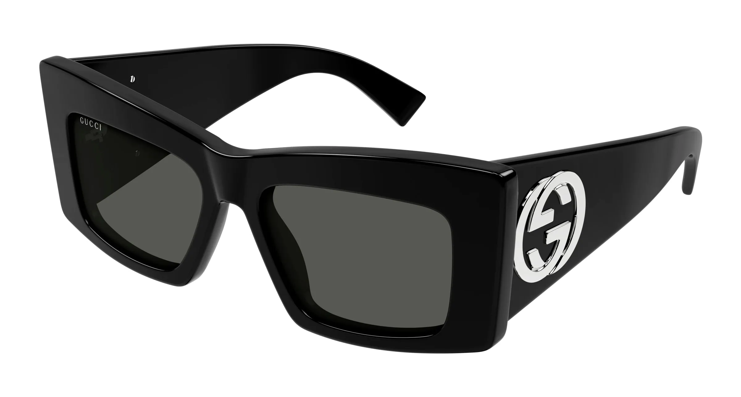 Gucci GG1842S 001 Occhiali da sole Acetato Nero Grigio Farfalla - immagine 1
