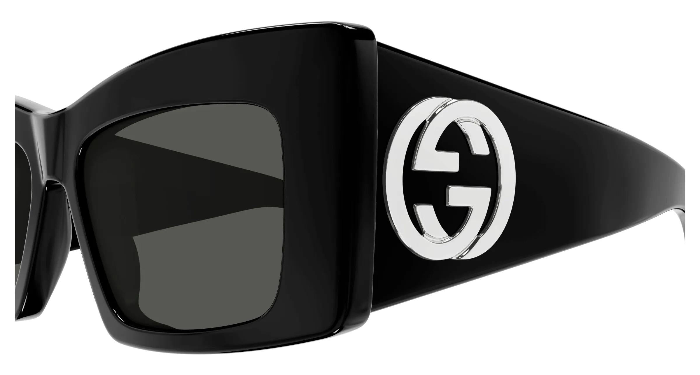 Gucci GG1842S 001 Occhiali da sole Acetato Nero Grigio Farfalla - immagine 3
