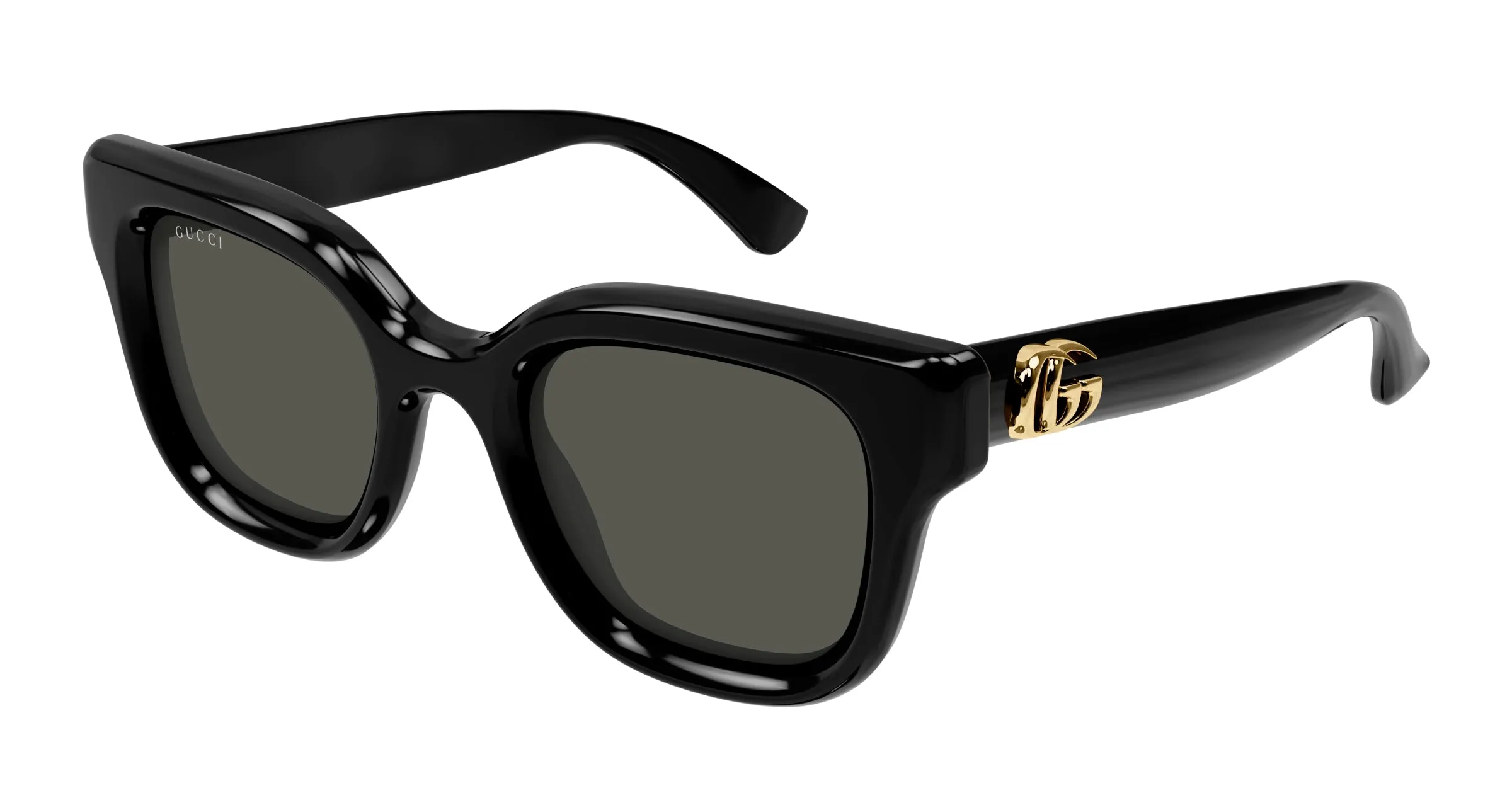 Gucci GG1828S 001 Occhiali da sole Iniettato Nero Grigio Rotonda - immagine 1