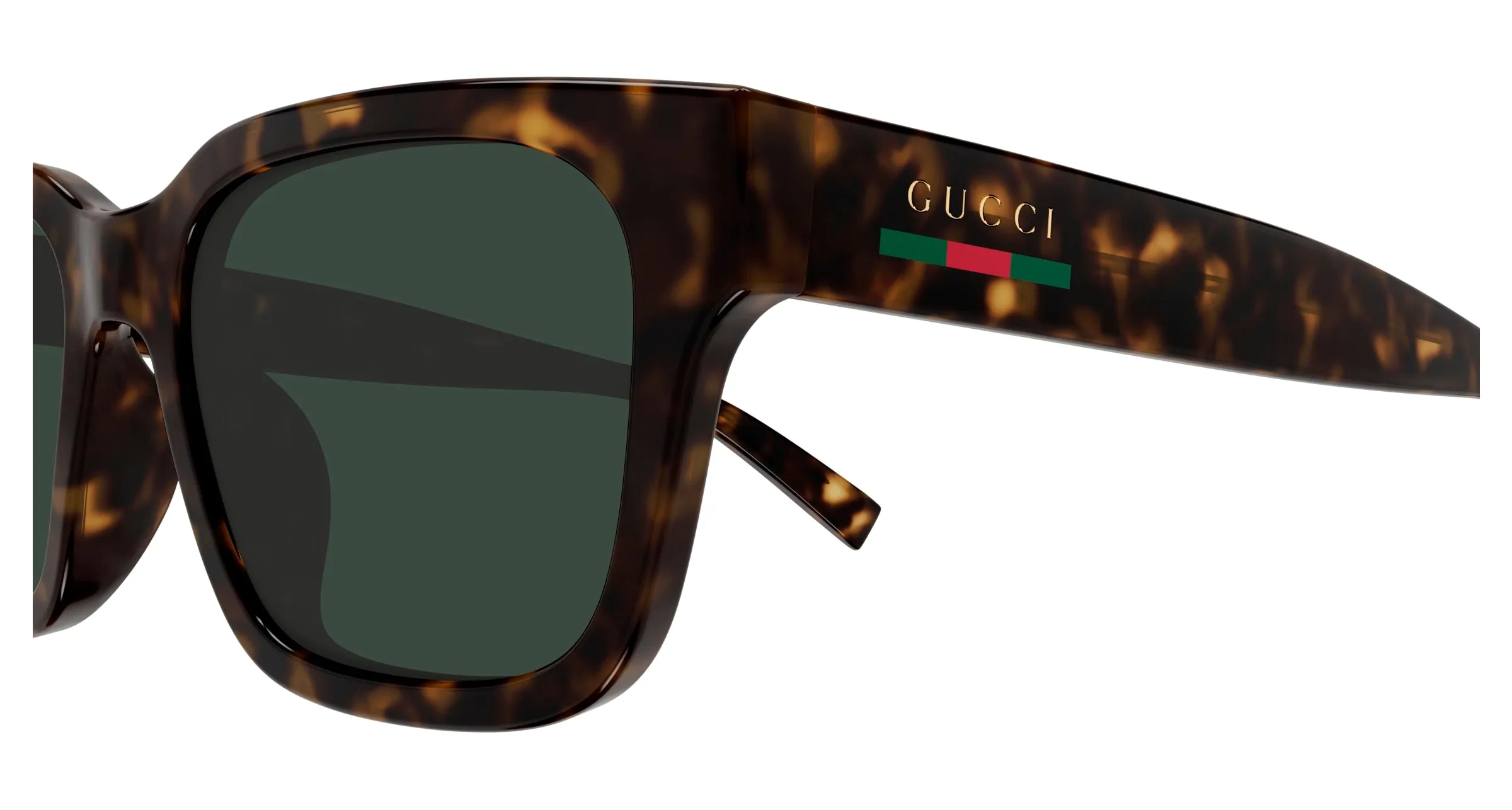 Gucci GG1857SK 002 Occhiali da sole Iniettato Havana Verde Squadrata - immagine 3