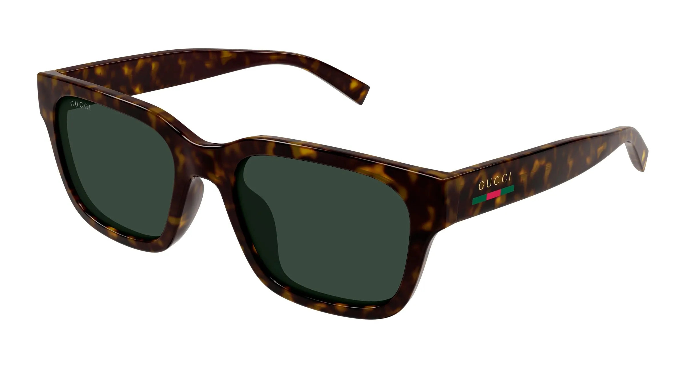 Gucci GG1857S 002 Occhiali da sole Iniettato Havana Verde Squadrata - immagine 1