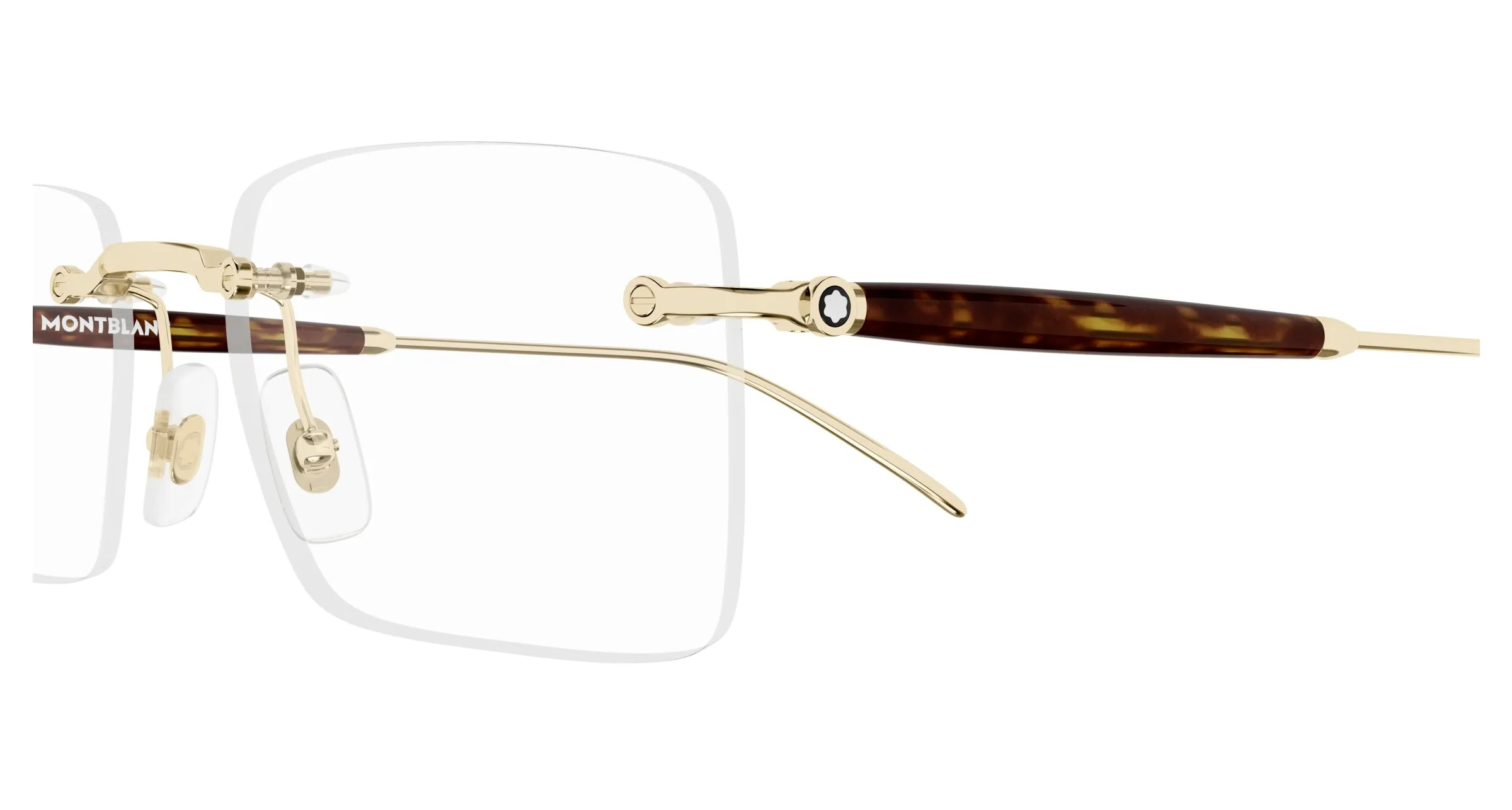 Montblanc MB0411O 002 Montature da vista Metallo Oro Trasparente Squadrata - immagine 3