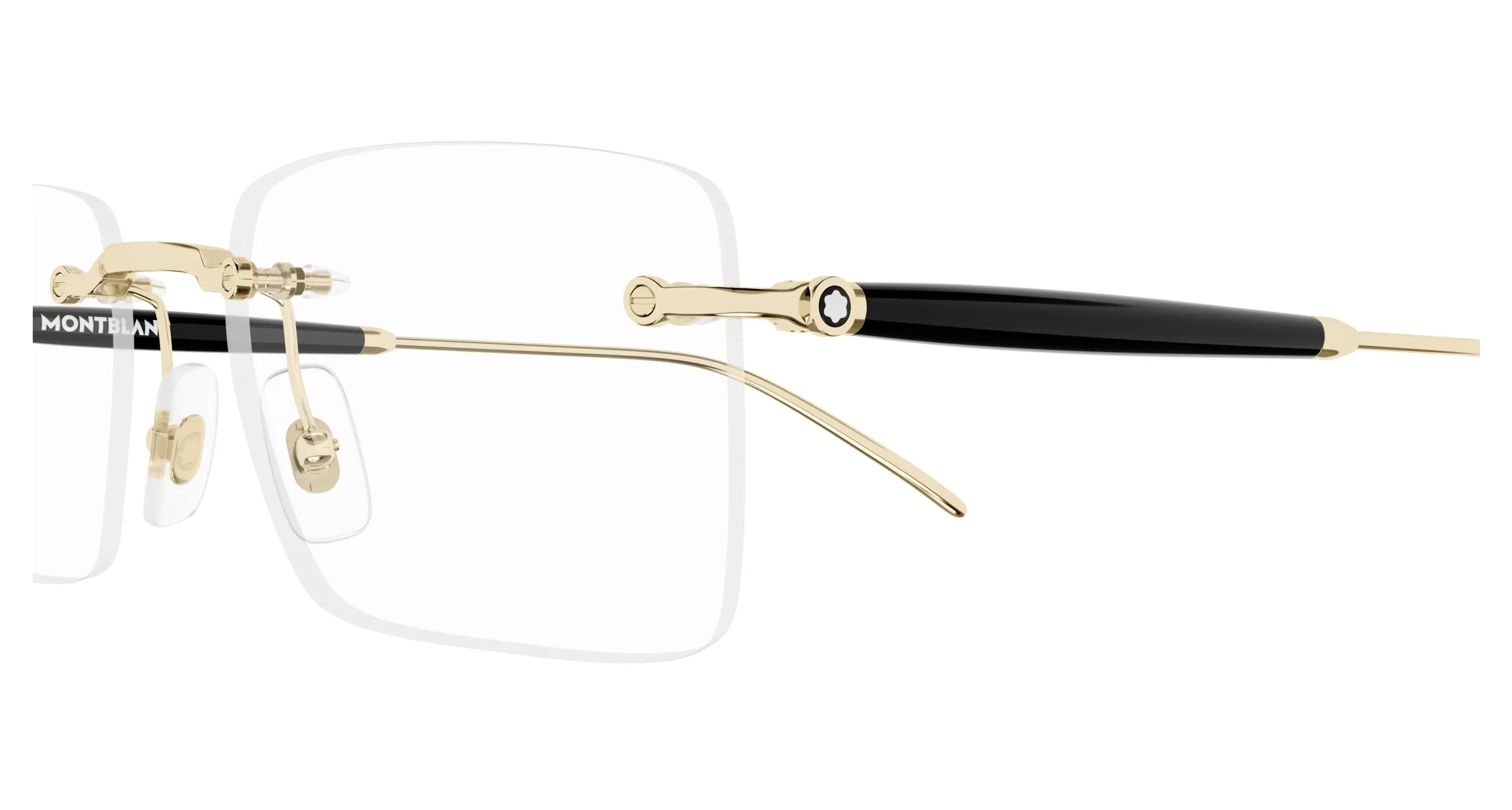 Montblanc MB0411O 001 Montature da vista Metallo Oro Trasparente Squadrata - immagine 4