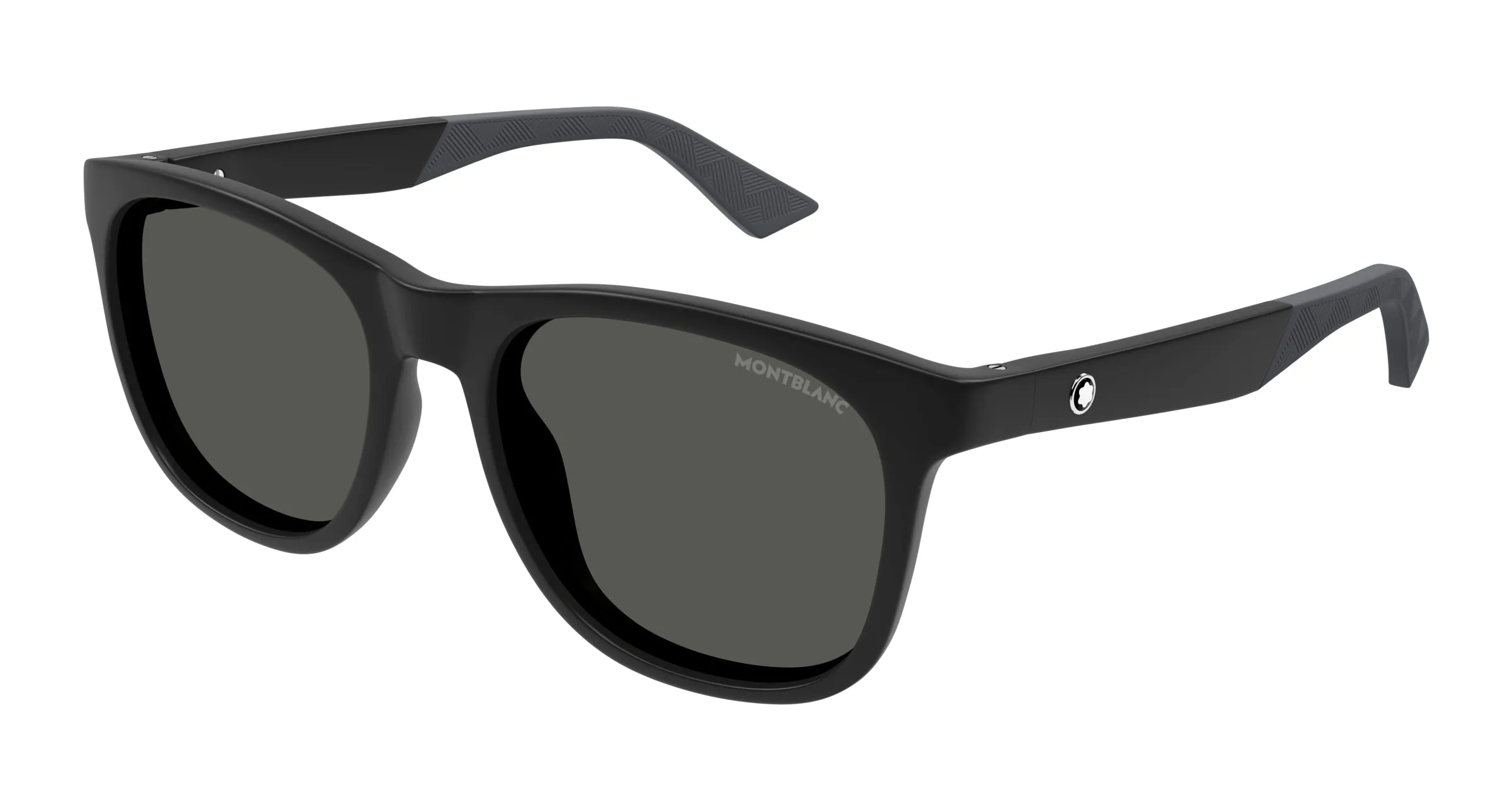 Montblanc MB0400S 002 Occhiali da sole Iniettato Nero Grigio Squadrata - immagine 1