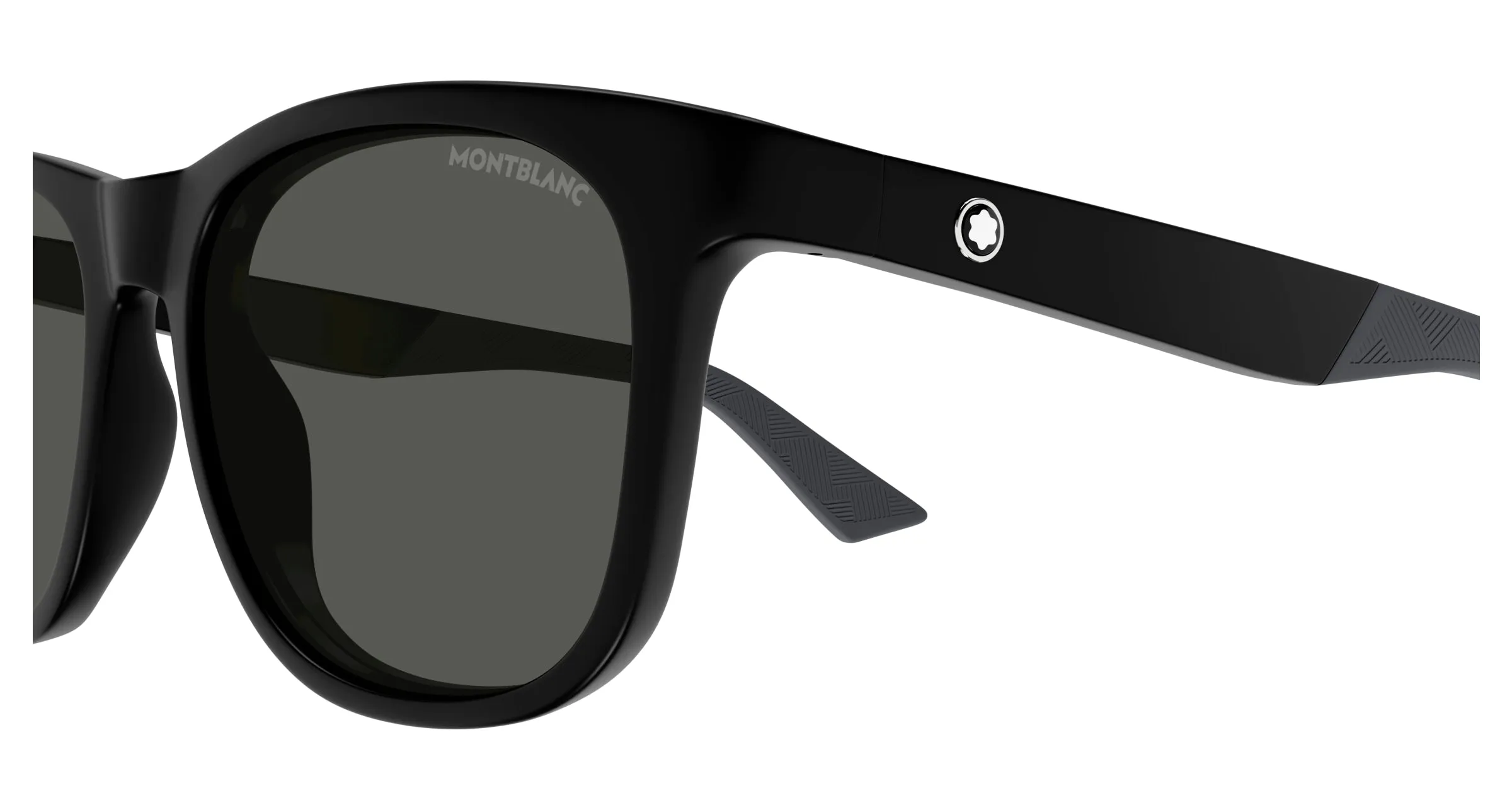 Montblanc MB0400S 002 Occhiali da sole Iniettato Nero Grigio Squadrata - immagine 3