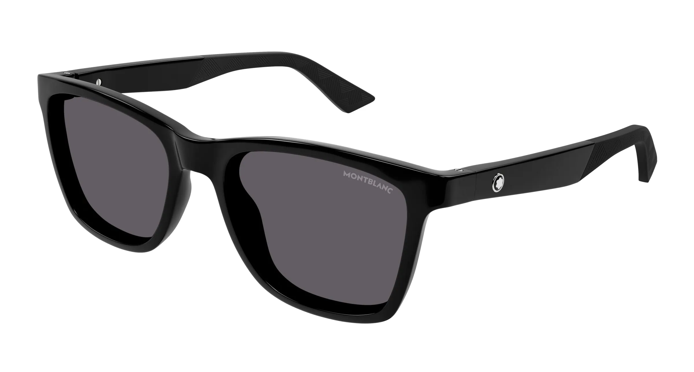 Montblanc MB0399S 005 Occhiali da sole Iniettato Nero Grigio Squadrata - immagine 1