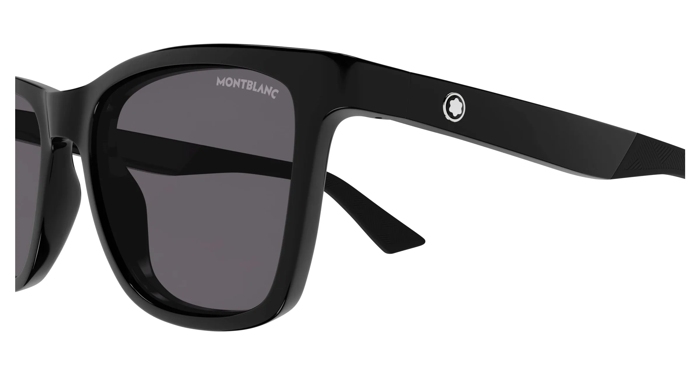 Montblanc MB0399S 005 Occhiali da sole Iniettato Nero Grigio Squadrata - immagine 3