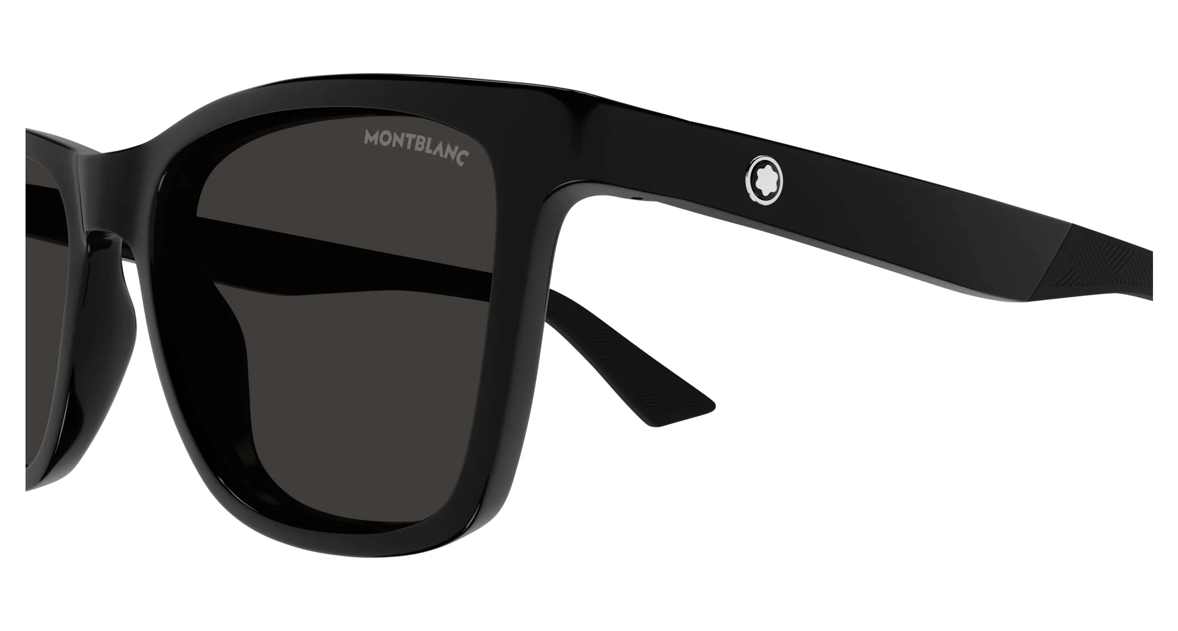 Montblanc MB0399S 001 Occhiali da sole Iniettato Nero Grigio Squadrata - immagine 3