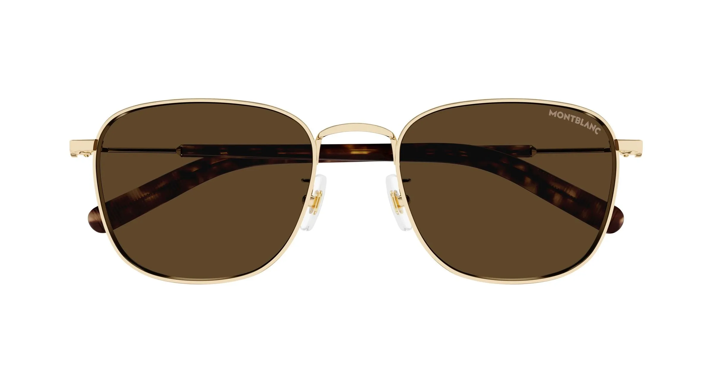 Montblanc MB0392SA 004 Occhiali da sole Metallo Oro Marrone Squadrata - immagine 3