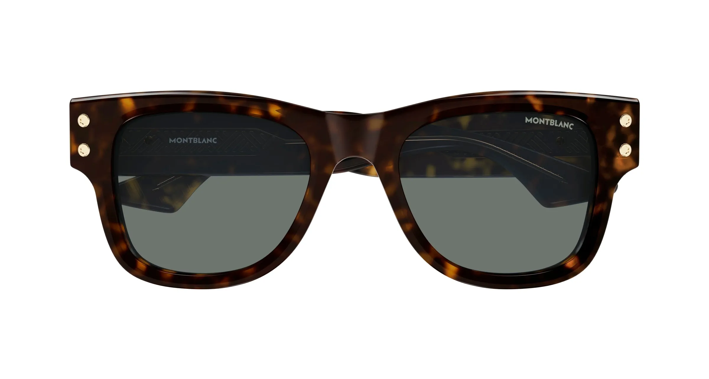 Montblanc MB0381S 002 Occhiali da sole Acetato Havana Grigio Squadrata - immagine 2