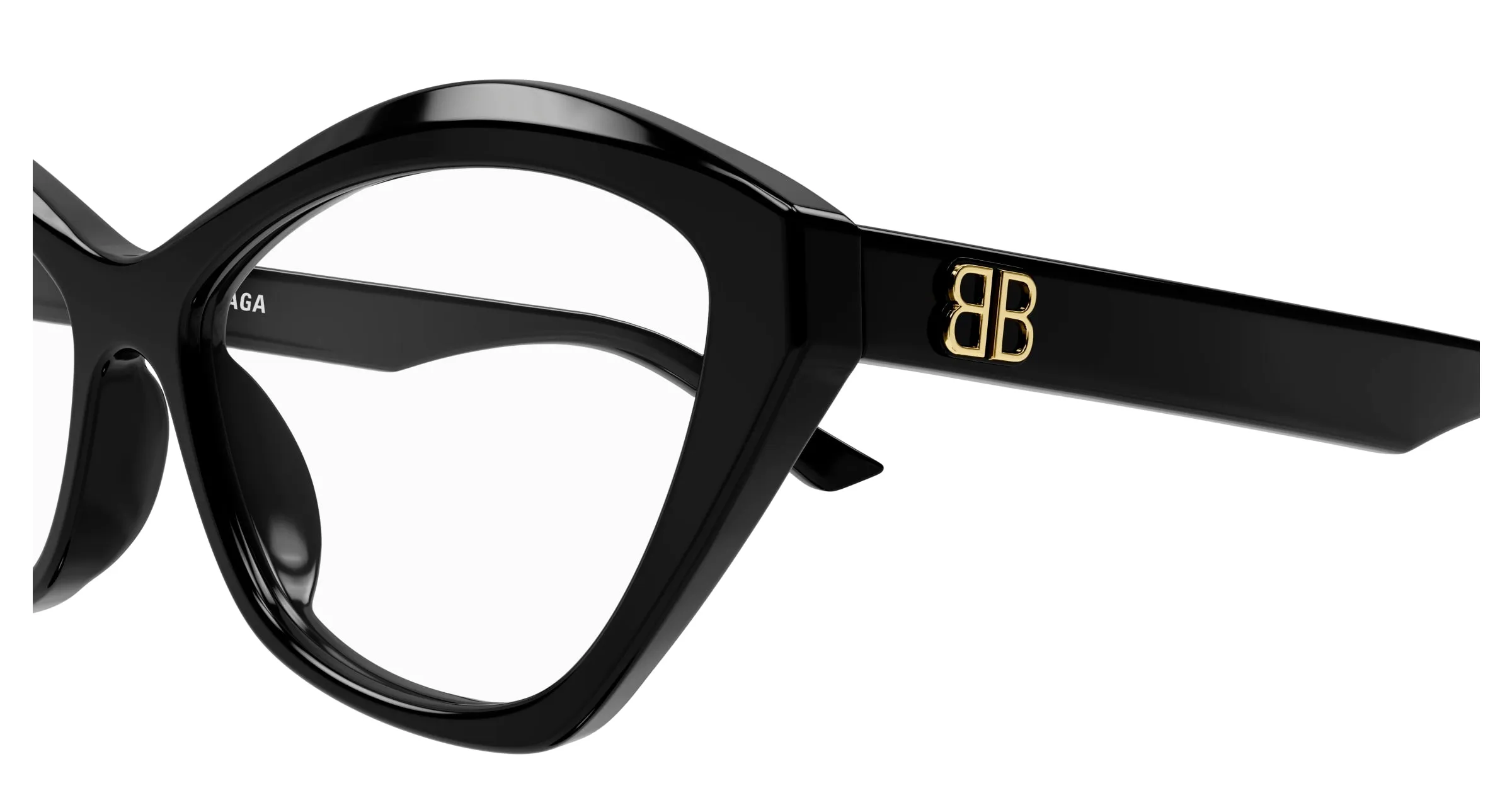 Balenciaga BB0341O 001 Montature da vista Acetato Nero Trasparente Cat Eye - immagine 3