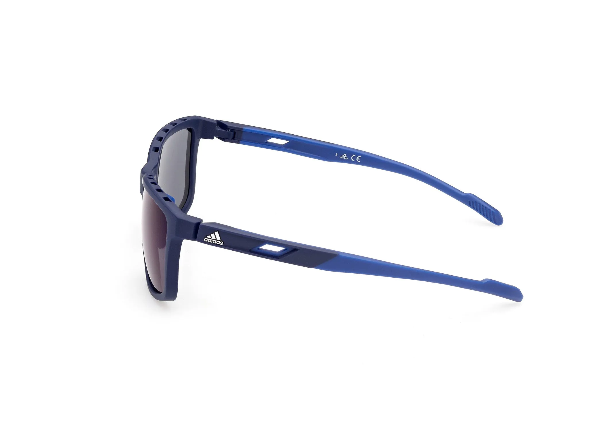 Adidas Sport SP0047 91X Occhiali da sole Iniettato Blu Blu Squadrata Normale Specchiato - immagine 3
