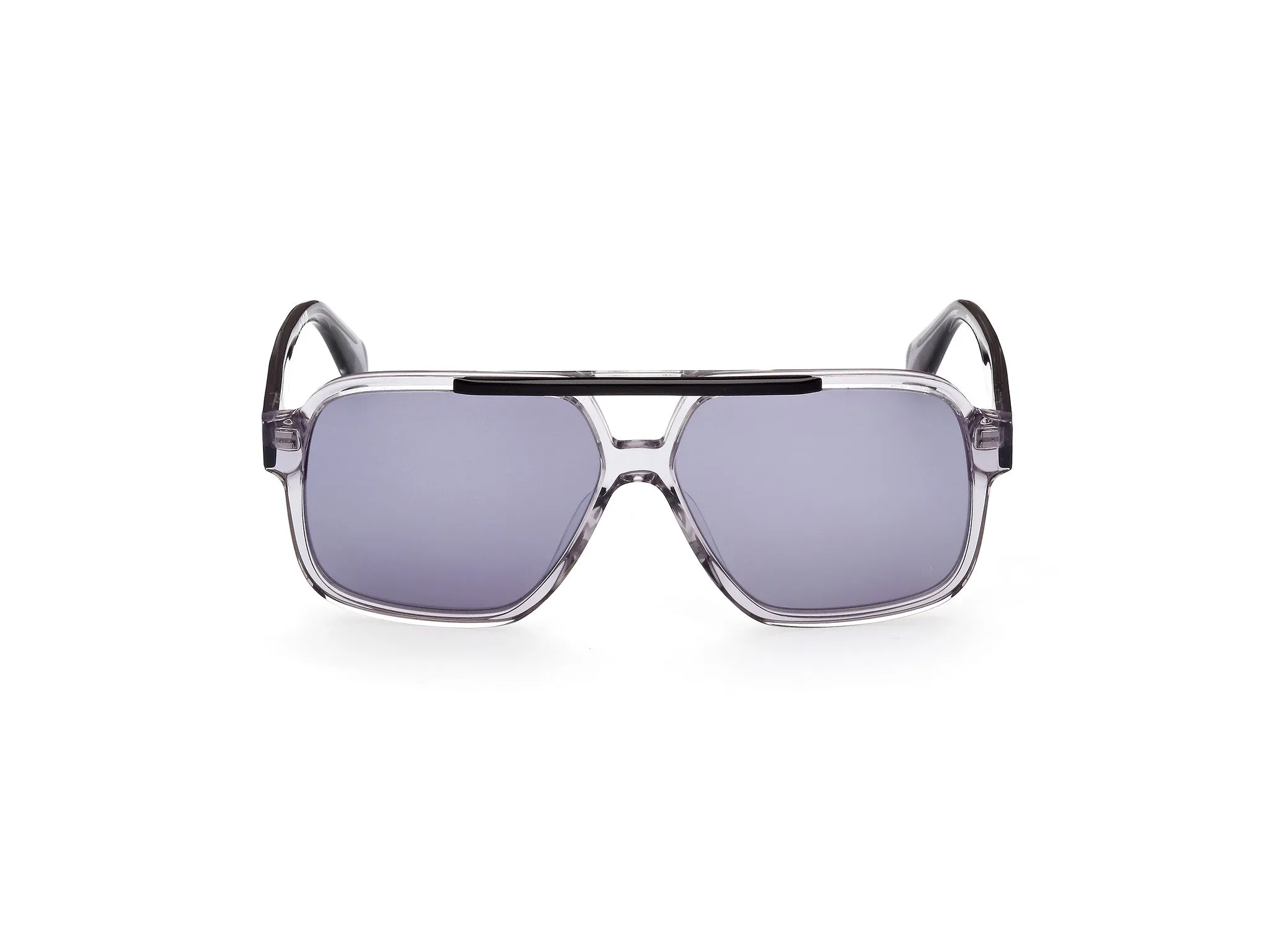 Adidas Sport Uomo Adidas OR0066 20C Occhiali da sole Acetato Grigio Grigio Geometrica Normale Specchiato - immagine 2