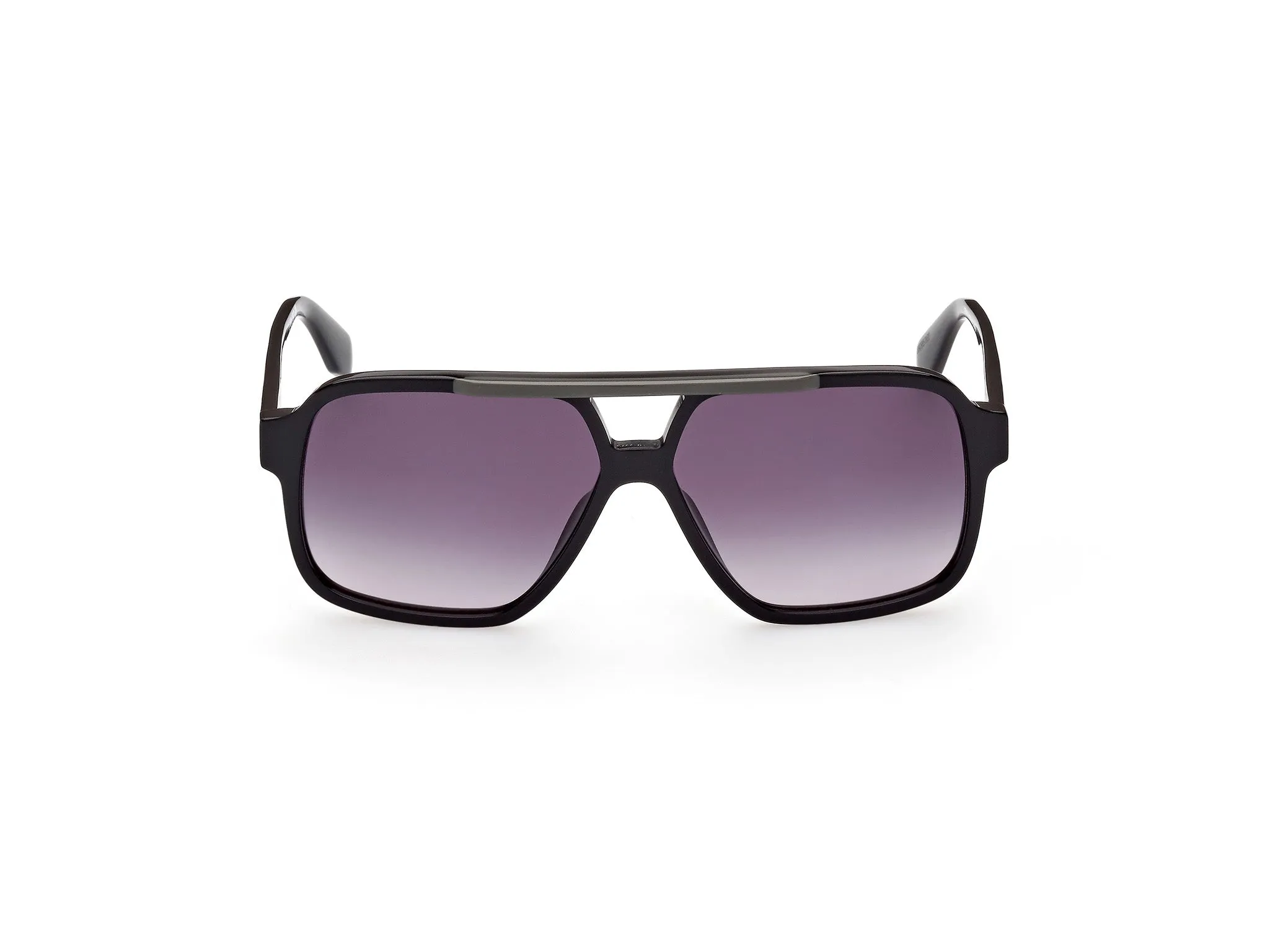 Adidas Sport Uomo Adidas OR0066 01B Occhiali da sole Acetato Nero Grigio Geometrica Normale Sfumato - immagine 2
