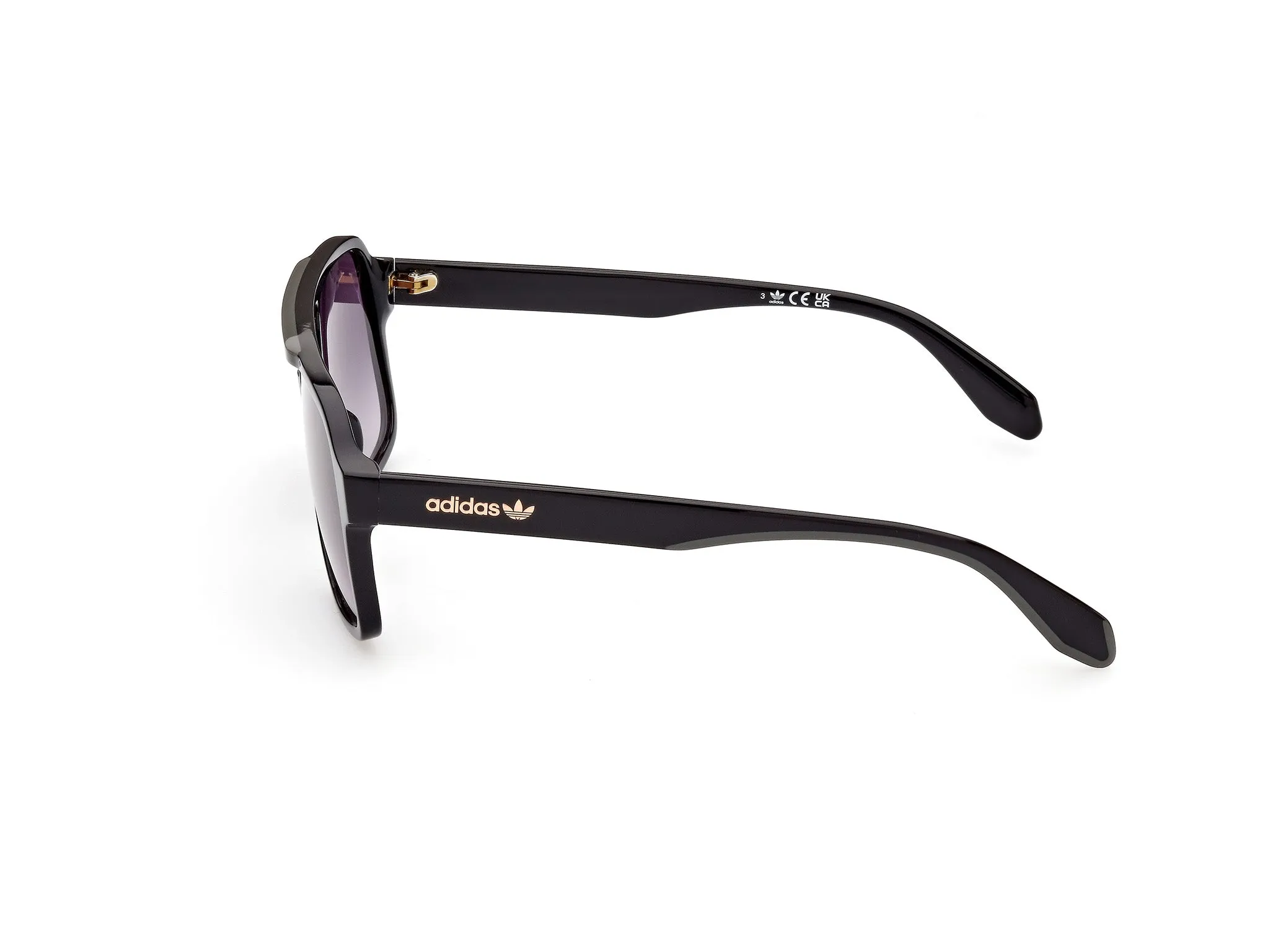 Adidas Sport Uomo Adidas OR0066 01B Occhiali da sole Acetato Nero Grigio Geometrica Normale Sfumato - immagine 3
