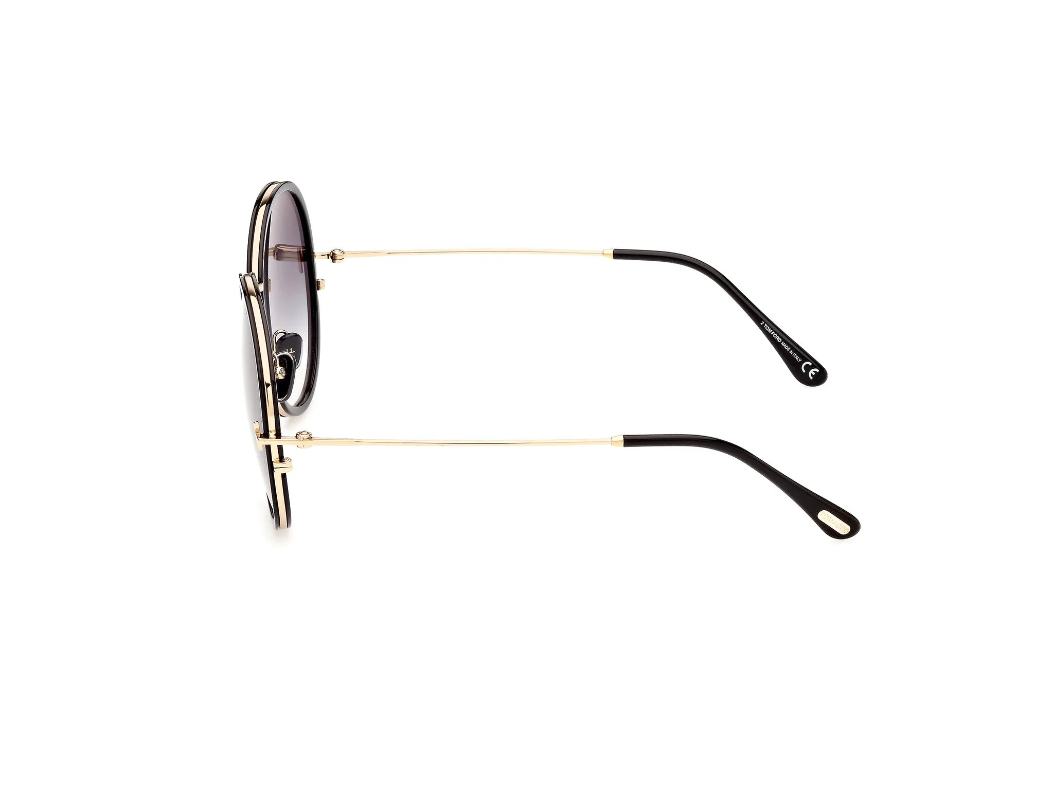 TOM FORD FT0946 HUNTER-02 01B Occhiali da sole Metallo Nero Grigio Rotonda Normale Sfumato - immagine 3