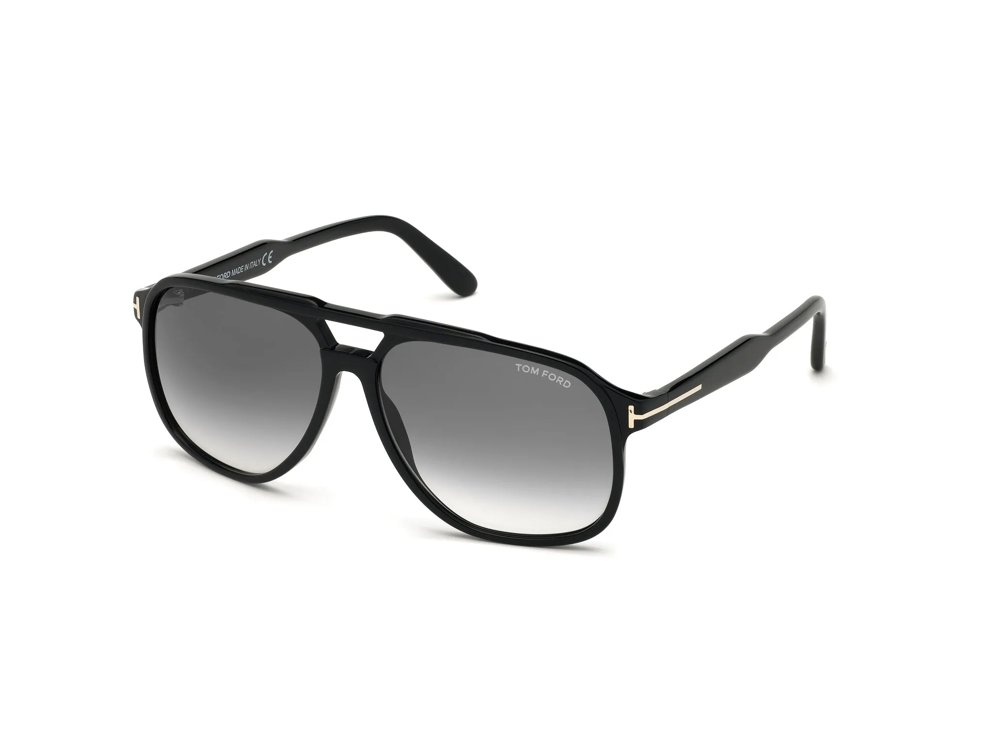 TOM FORD FT0753 RAOUL 01B Occhiali da sole Acetato Nero Grigio Squadrata Normale Sfumato - immagine 1