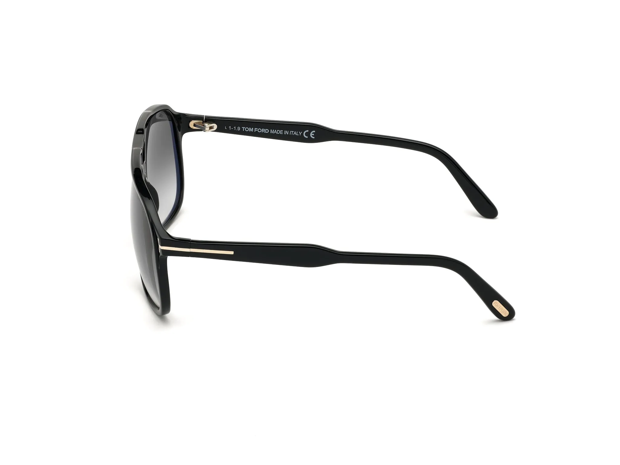 TOM FORD FT0753 RAOUL 01B Occhiali da sole Acetato Nero Grigio Squadrata Normale Sfumato - immagine 3