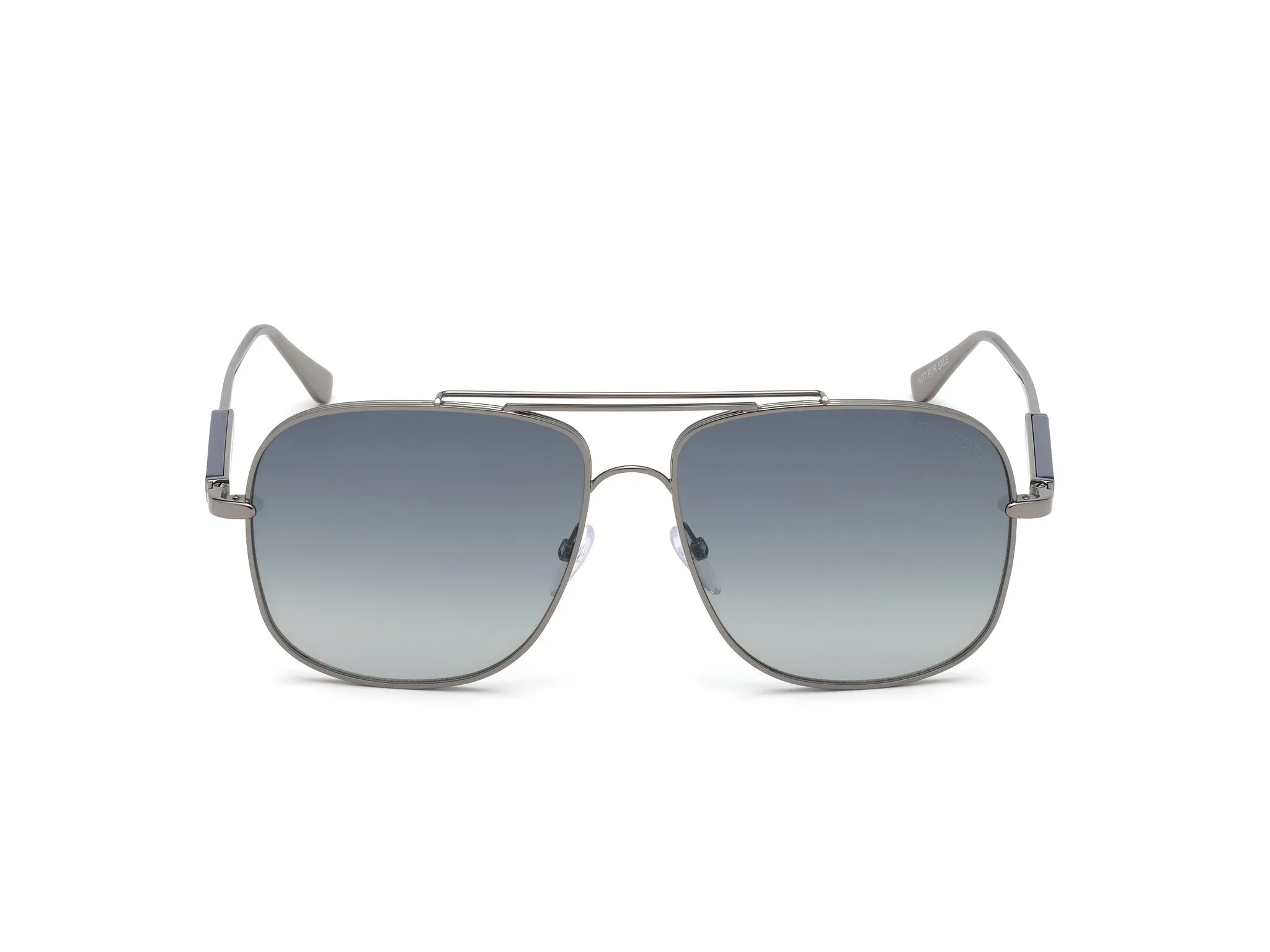 TOM FORD FT0669 JUDE 12W Occhiali da sole Metallo Rutenio Blu Geometrica Normale Sfumato - immagine 2