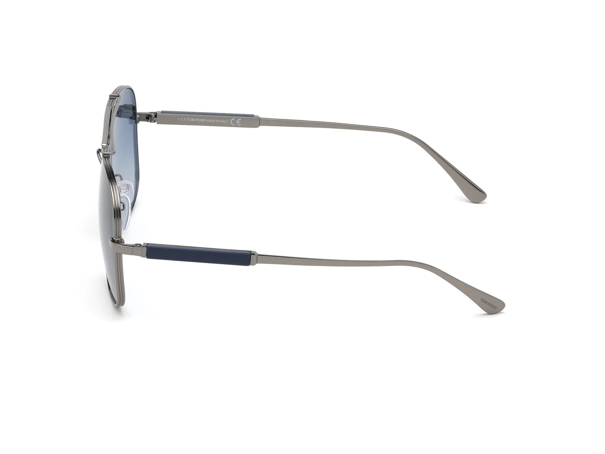 TOM FORD FT0669 JUDE 12W Occhiali da sole Metallo Rutenio Blu Geometrica Normale Sfumato - immagine 3