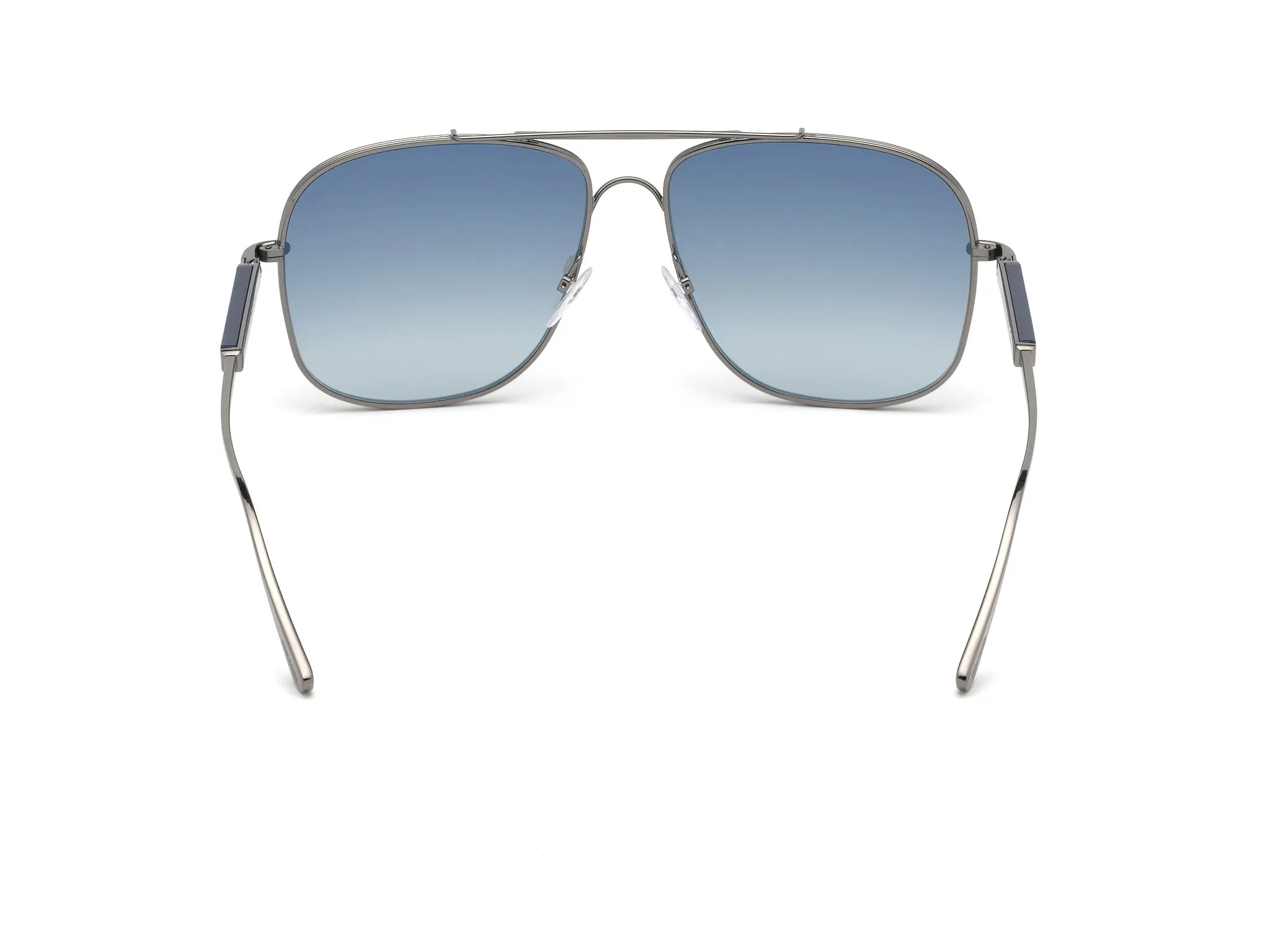 TOM FORD FT0669 JUDE 12W Occhiali da sole Metallo Rutenio Blu Geometrica Normale Sfumato - immagine 4