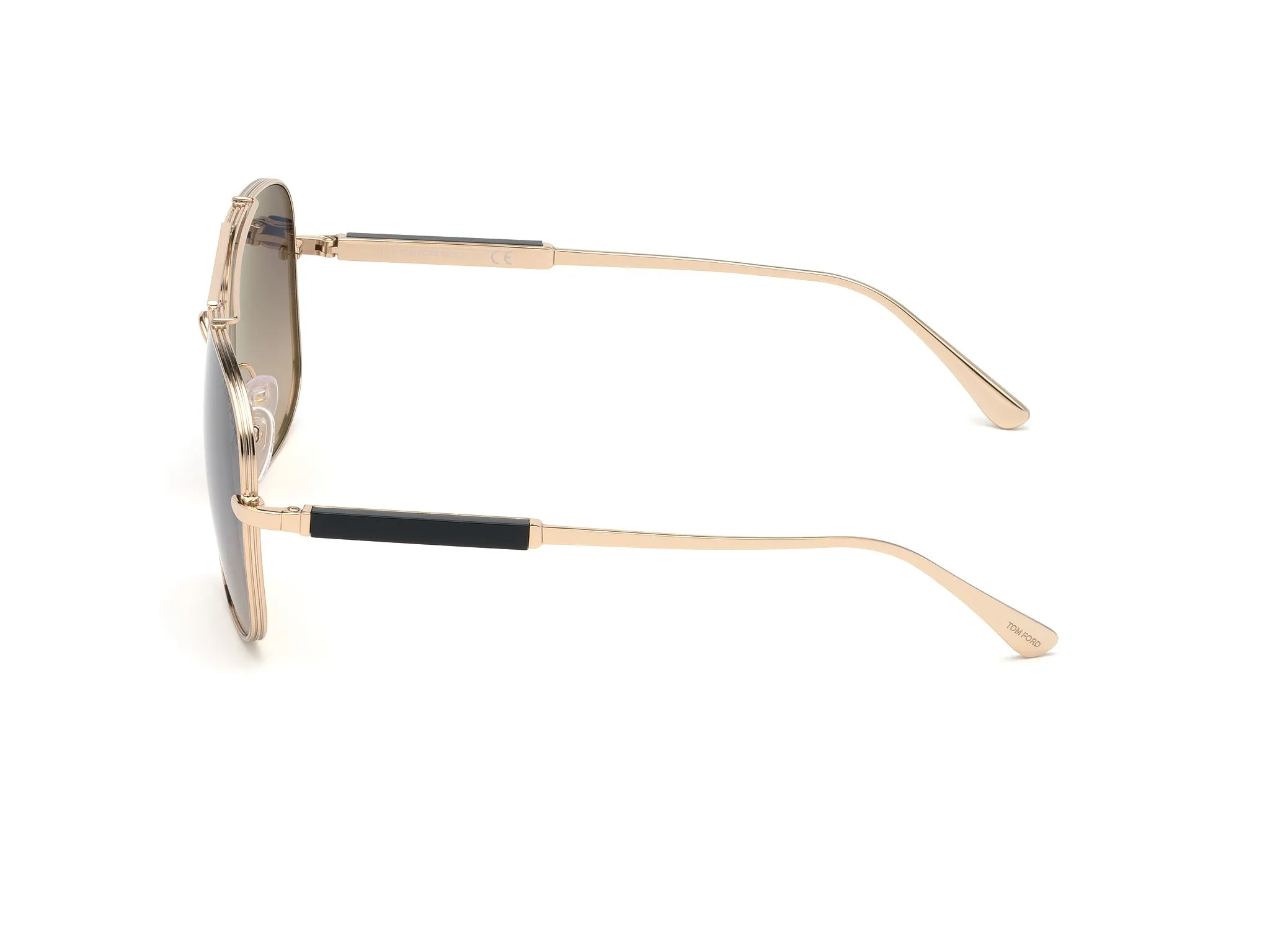 TOM FORD FT0669 JUDE 28B Occhiali da sole Metallo Oro Grigio Geometrica Normale Sfumato - immagine 3