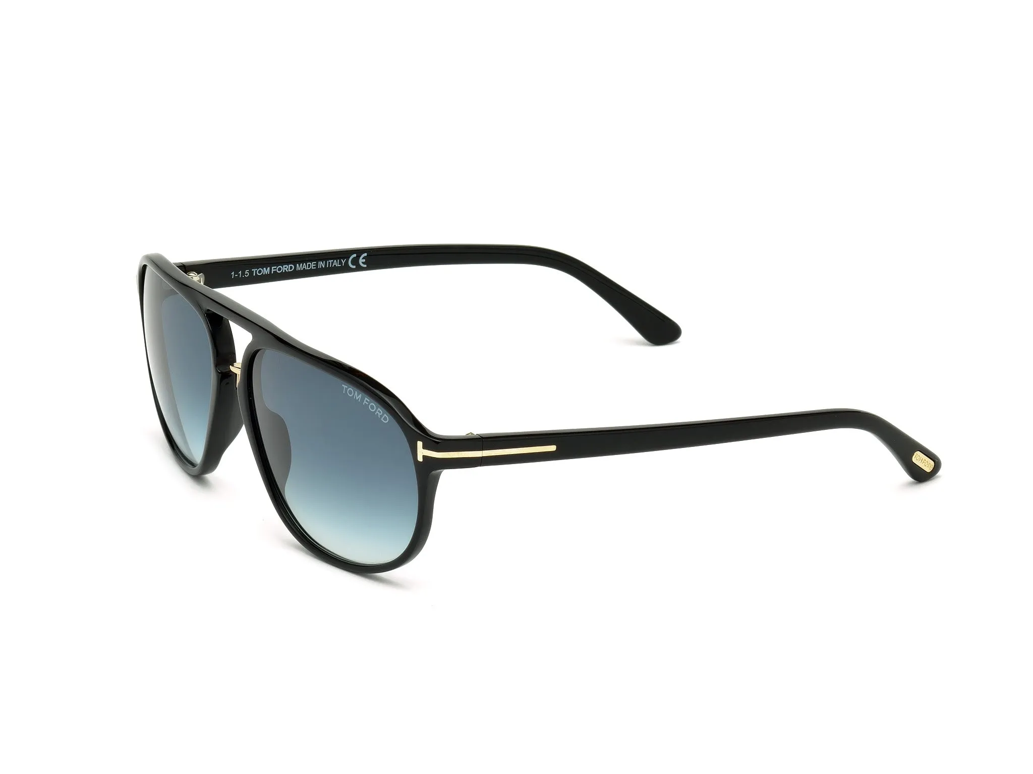 TOM FORD FT0447 JACOB 01P Occhiali da sole Acetato Nero Verde Rotonda Normale Sfumato - immagine 3