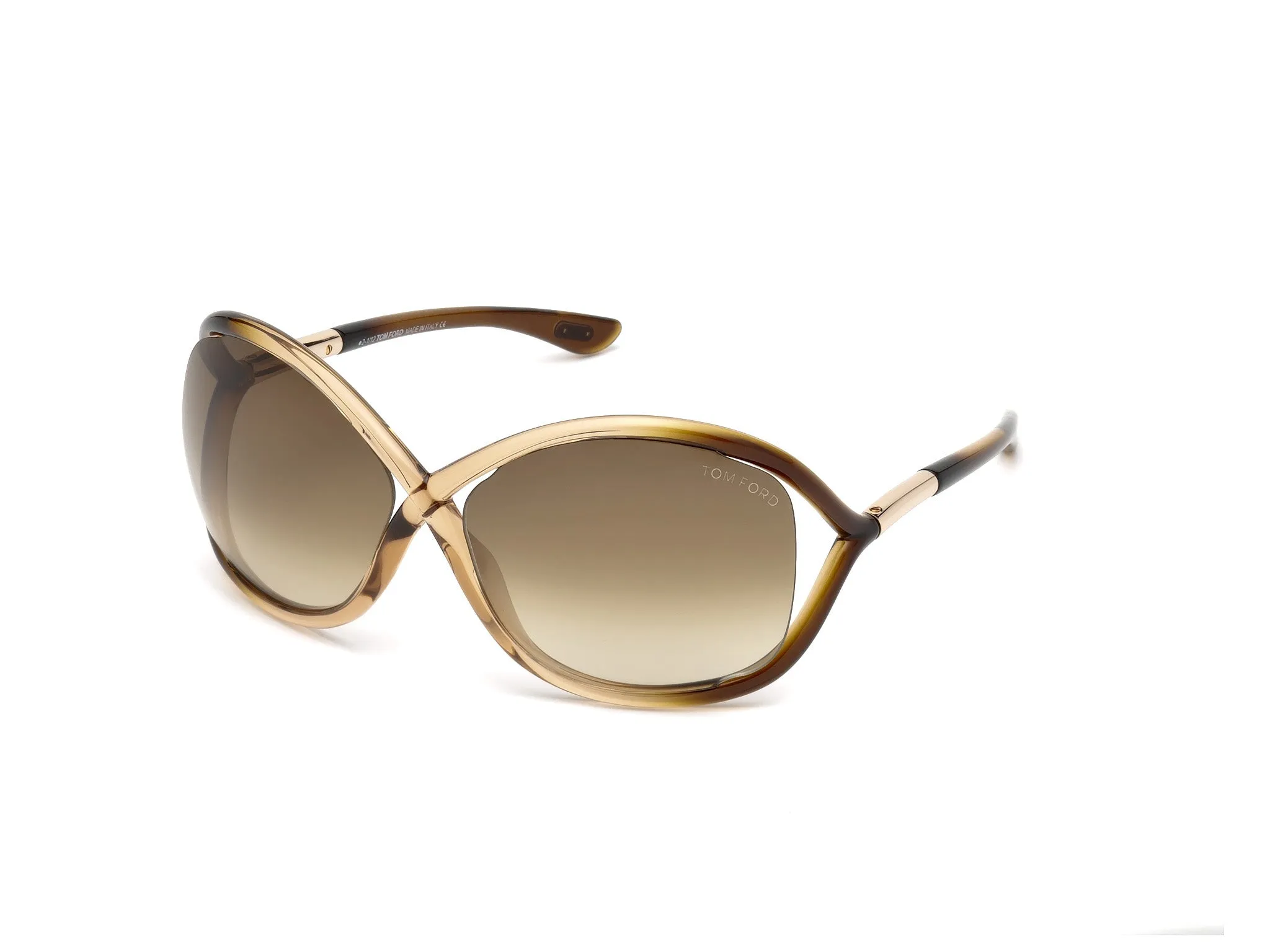 TOM FORD FT0009 WHITNEY 74F Occhiali da sole Iniettato Rosa Marrone Geometrica Normale Sfumato - immagine 1